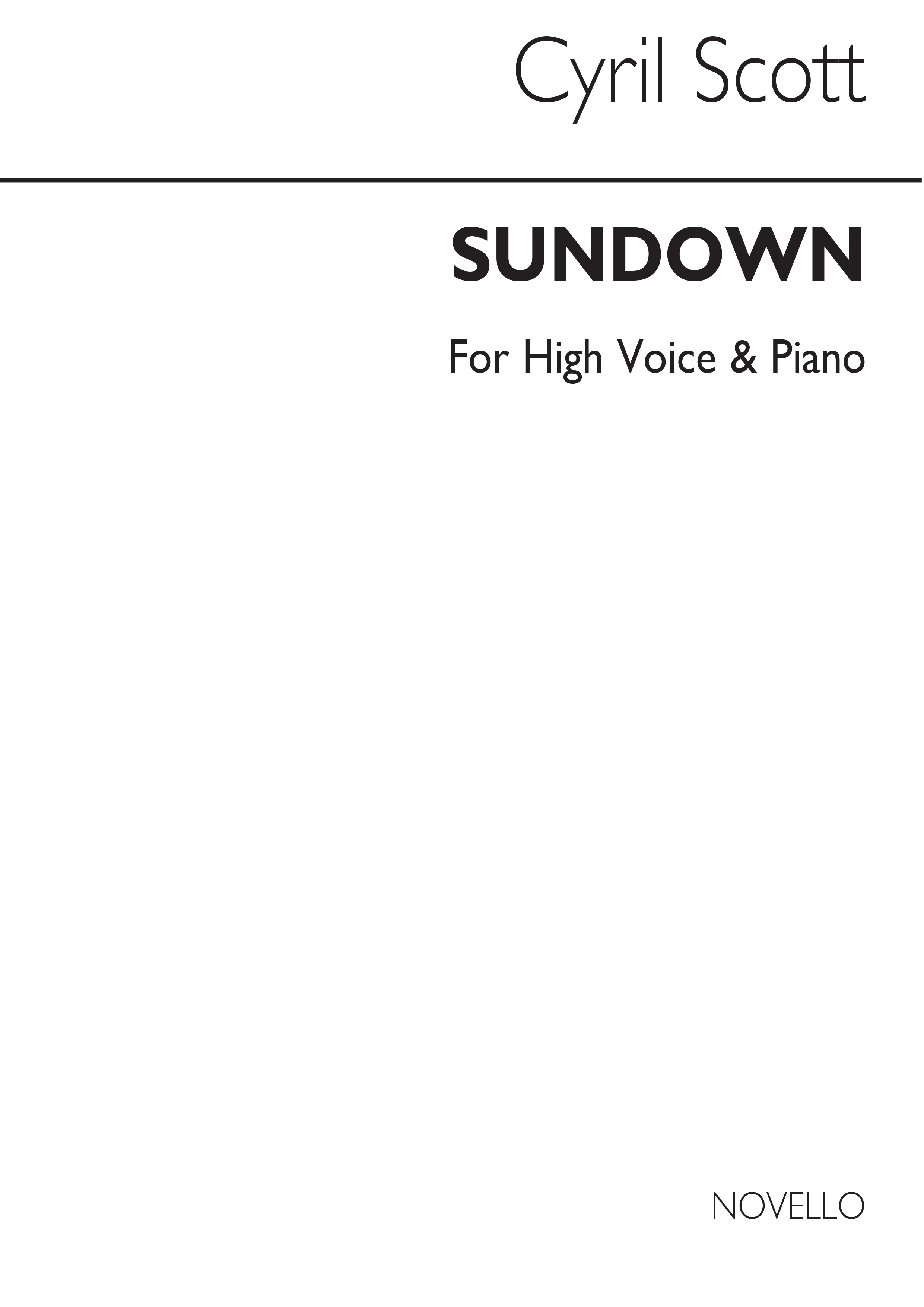 Cyril Scott: Sundown-high Voice/Piano (Key-f)