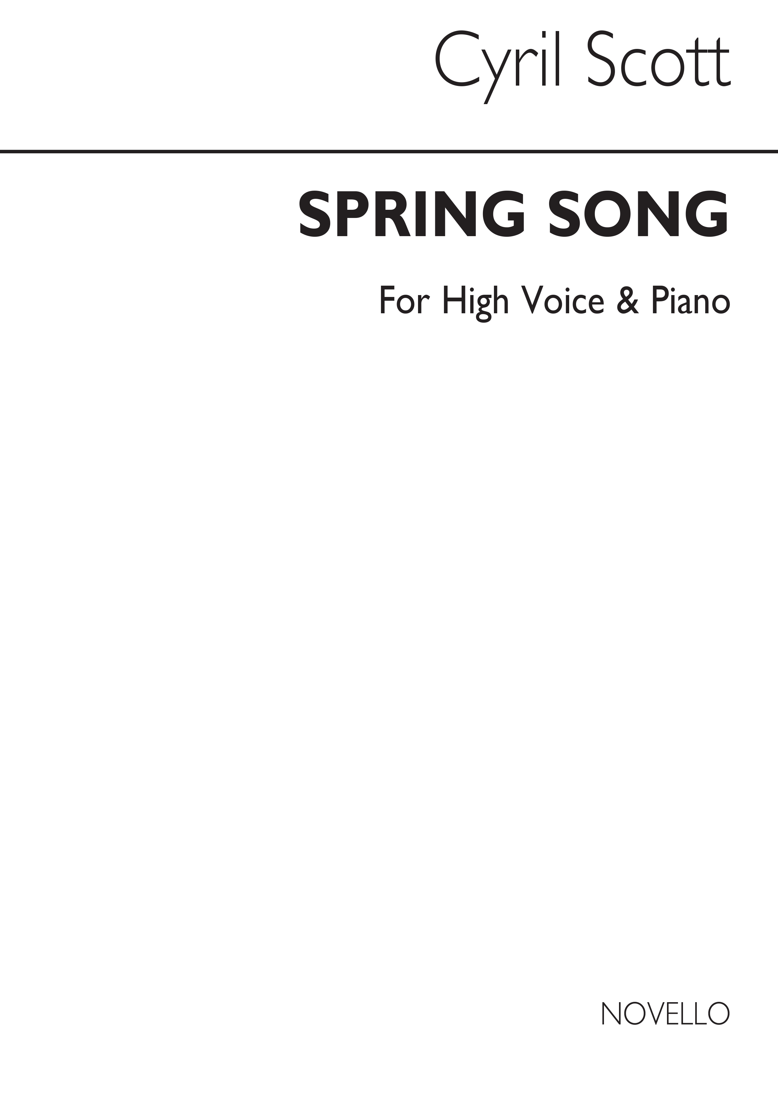 Cyril Scott: Spring Song-high Voice/Piano