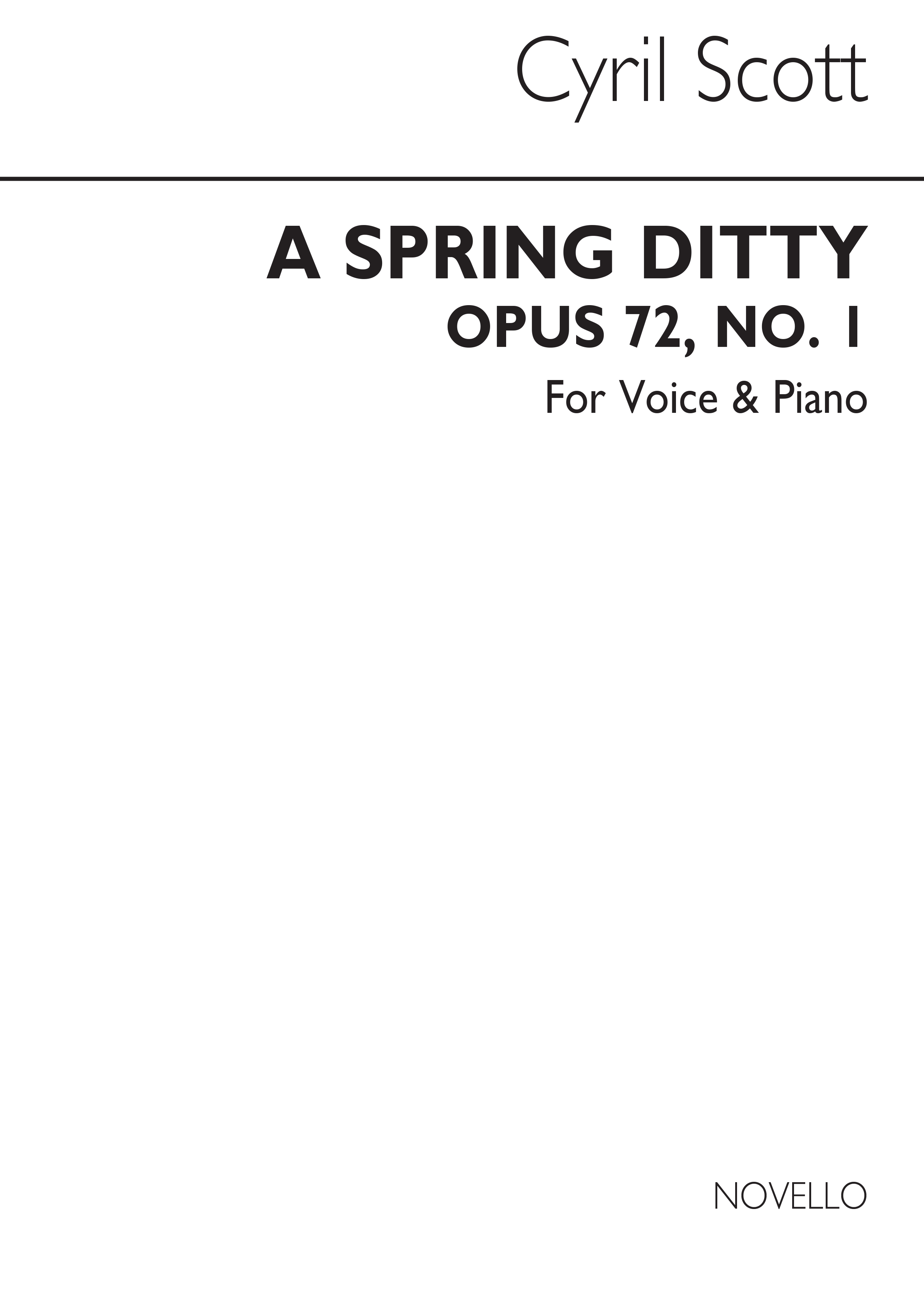 Cyril Scott: A Spring Ditty Op72 No.1-high Voice/Piano