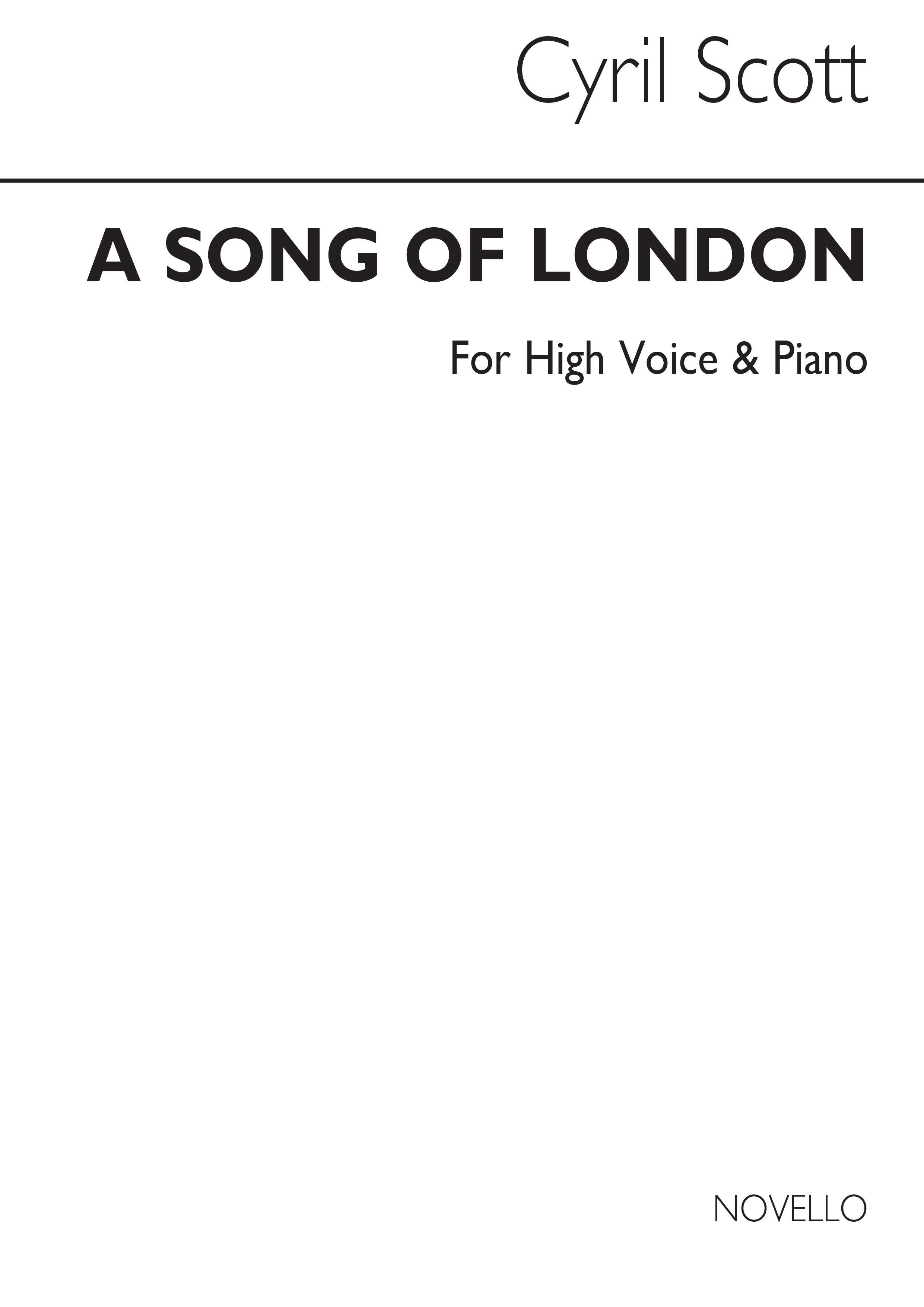 Cyril Scott: A Song Of London Op52 No.1-high Voice/Piano (Key-g Minor)