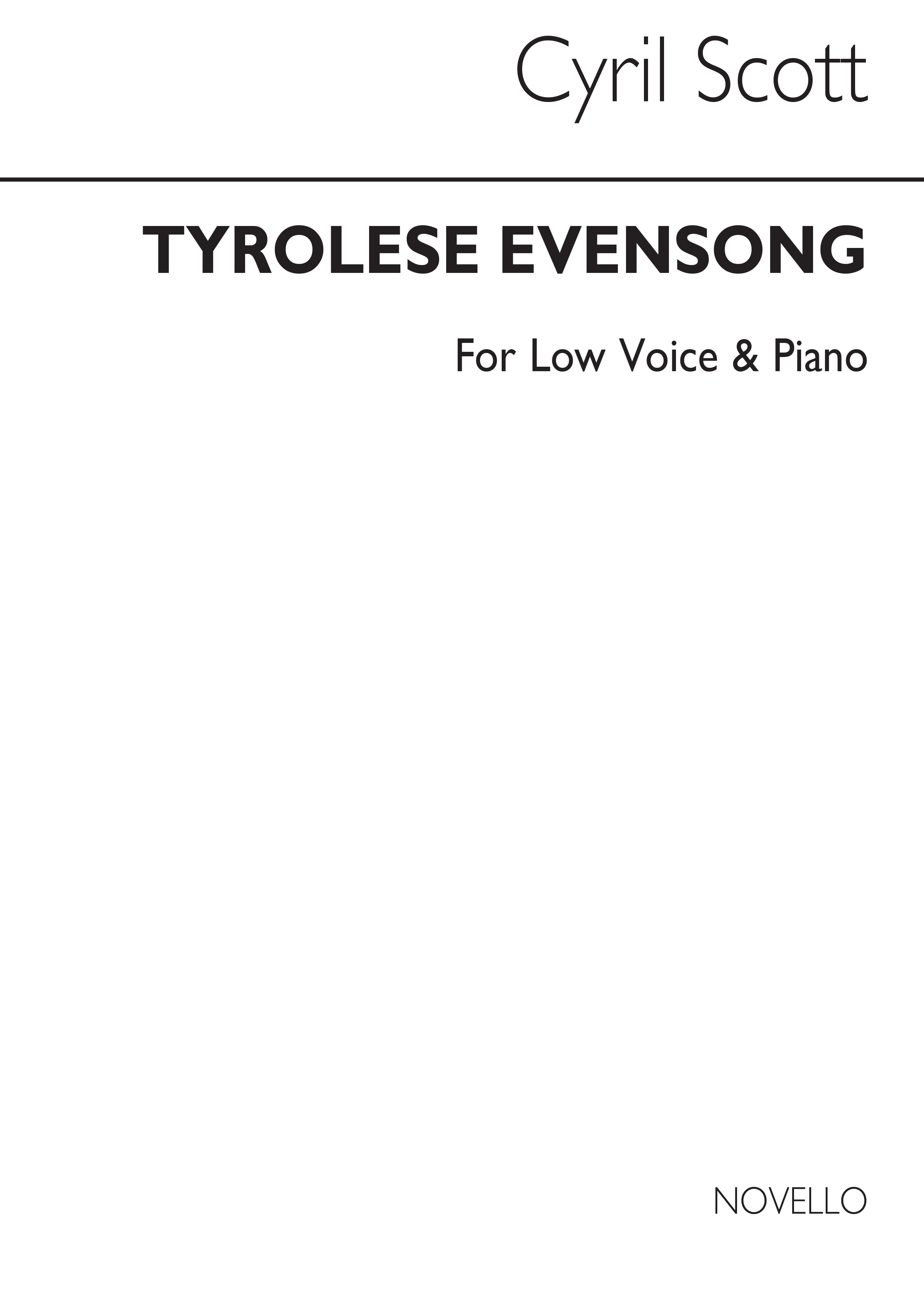 Cyril Scott: Tyrolese Evensong - Low Voice/Piano (Key-c)