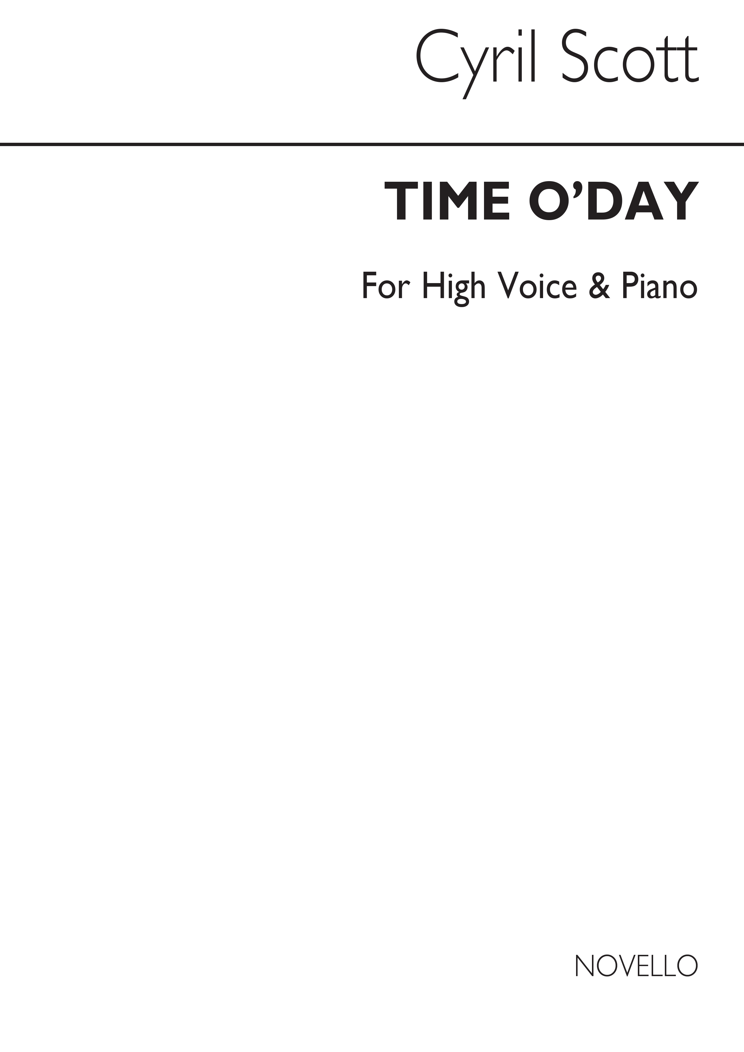 Cyril Scott: Time O'day-high Voice/Piano