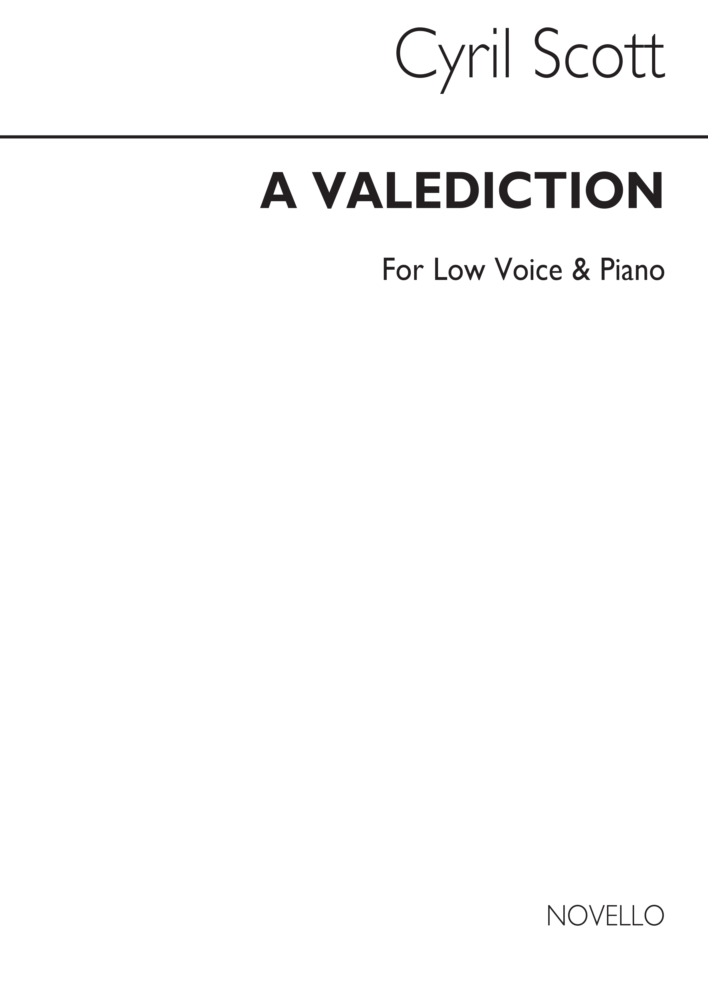 Cyril Scott: A Valediction-low Voice/Piano (Key-g)