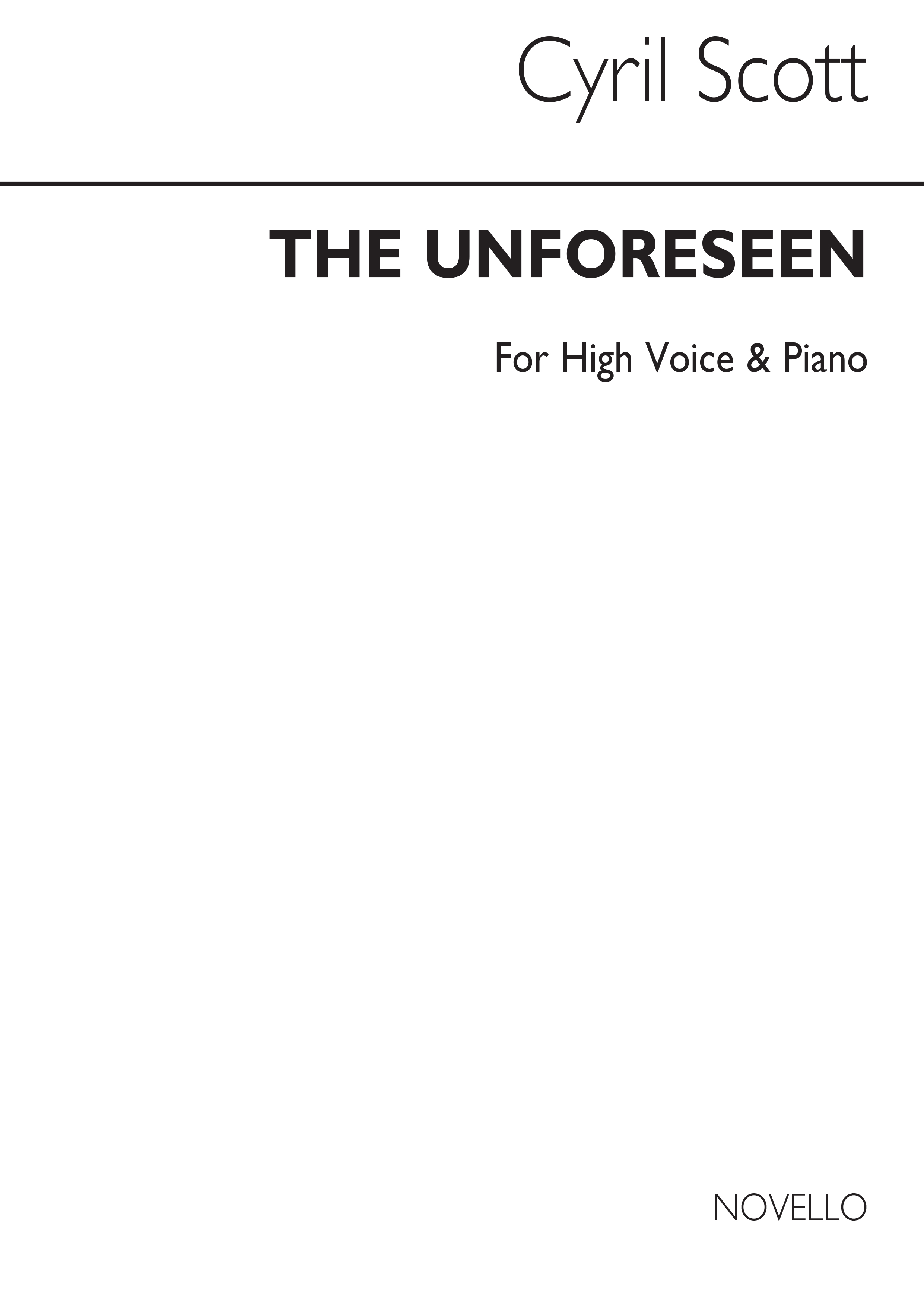 Cyril Scott: The Unforeseen Op74 No.3-high Voice/Piano (Key-d)