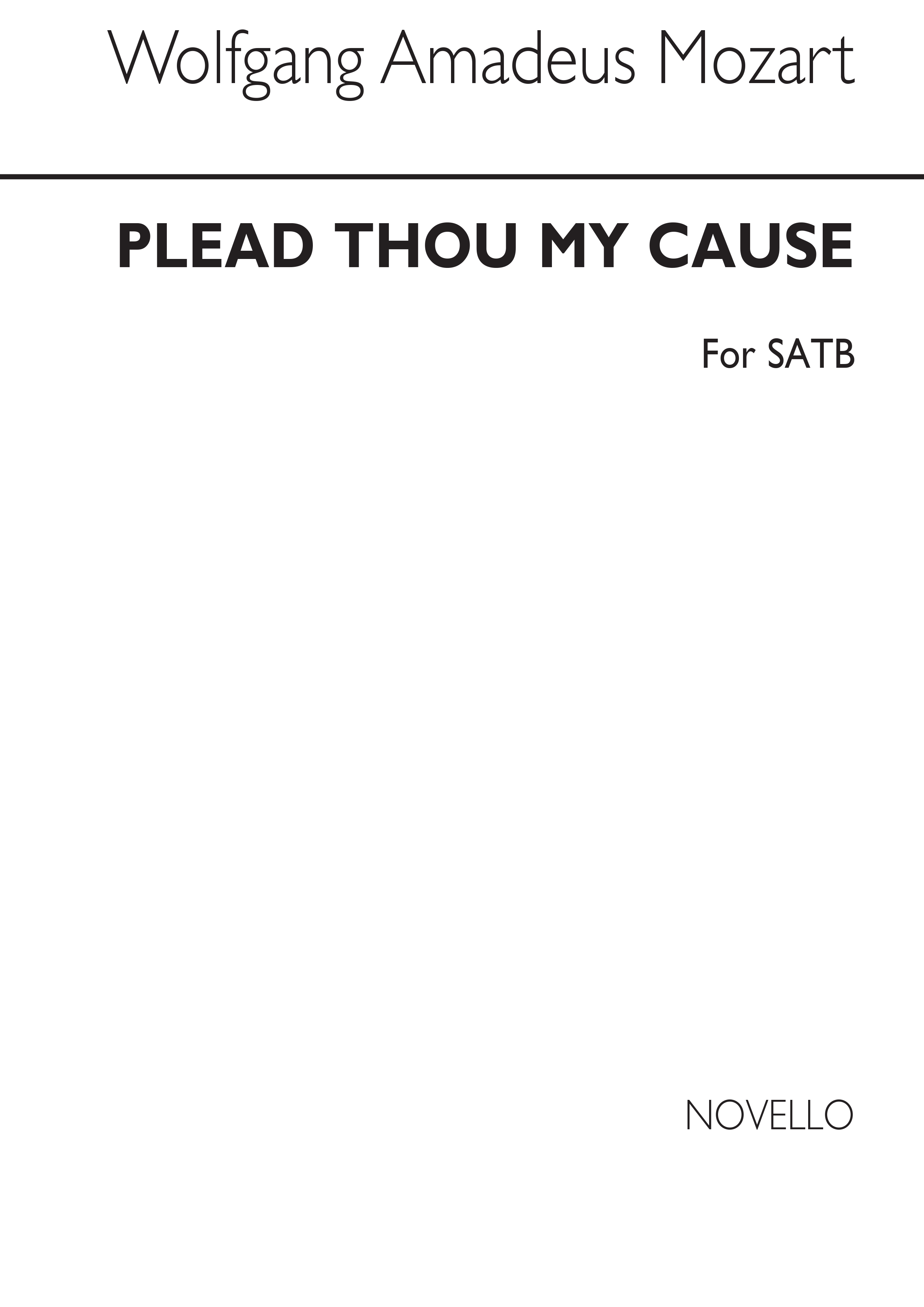 Mozart Plead Thou My Cause Satb