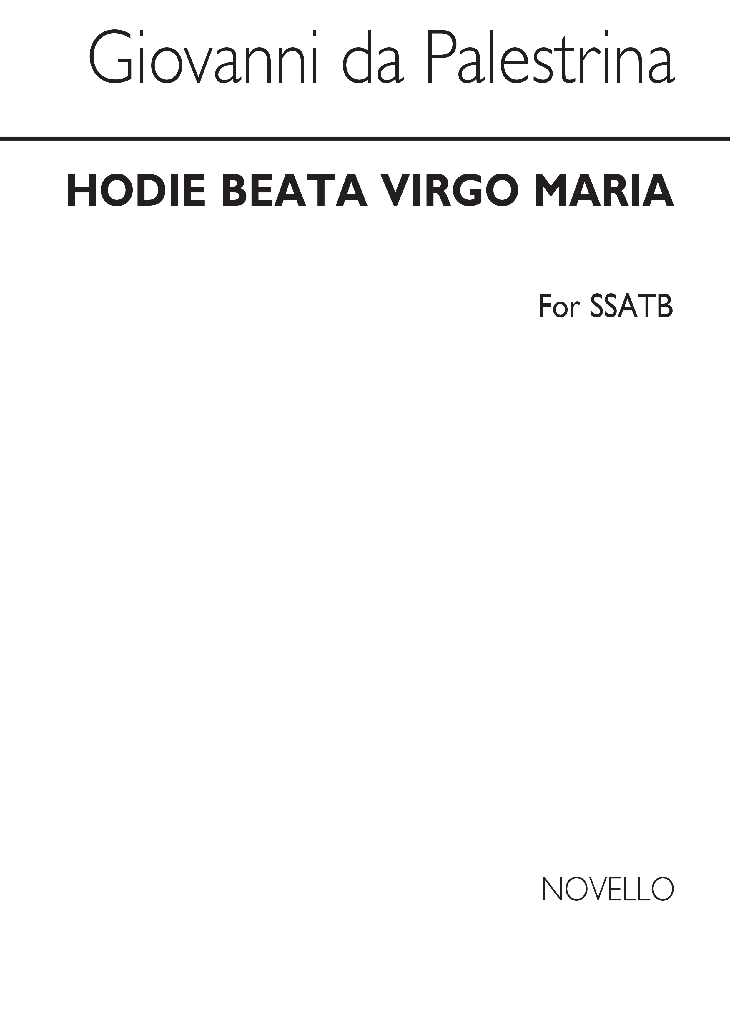 Palestrina Hodie Beata Virgo Maria Ssatb/Pf (For Rehearsal Only)_