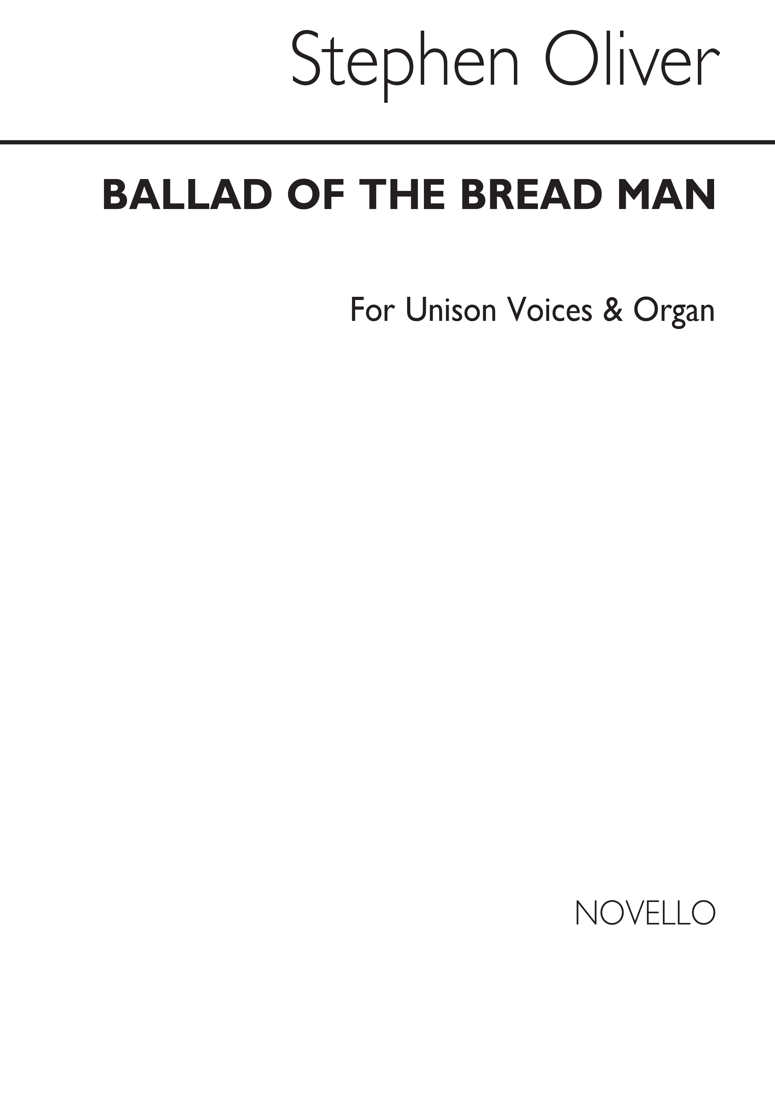 Oliver: Ballad Of The Bread Man for Unison Voices