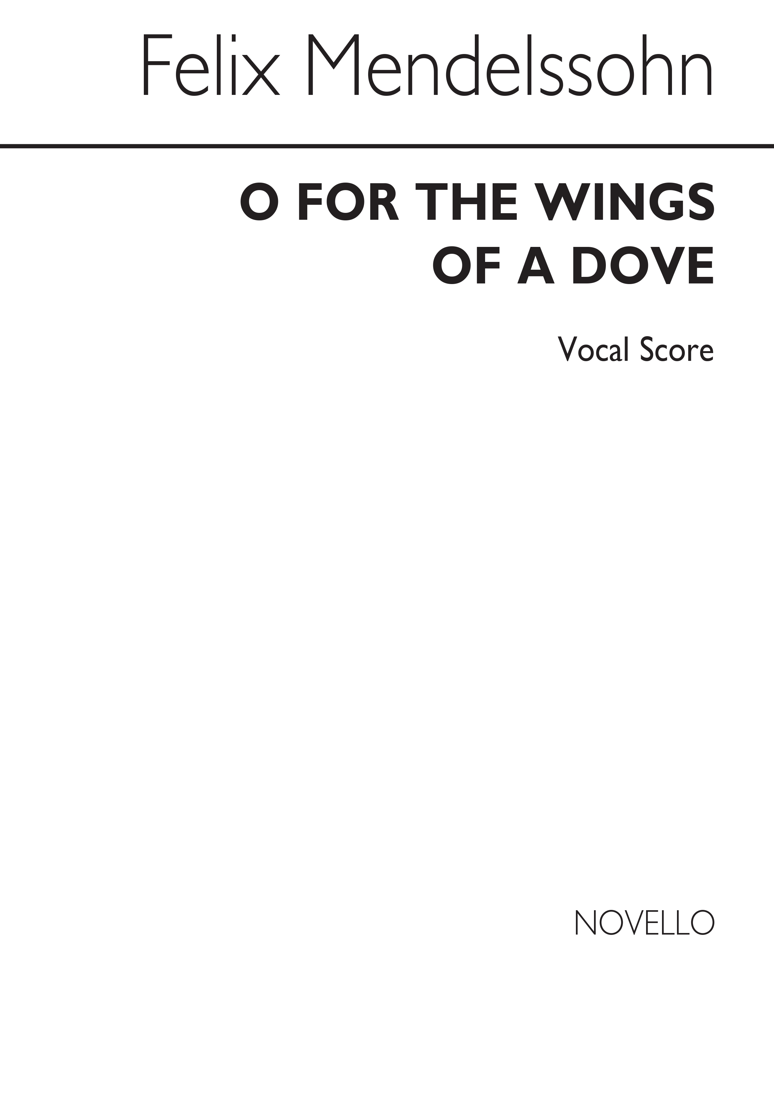 Mendelssohn, F O For The Wings Of A Dove (West) V/S