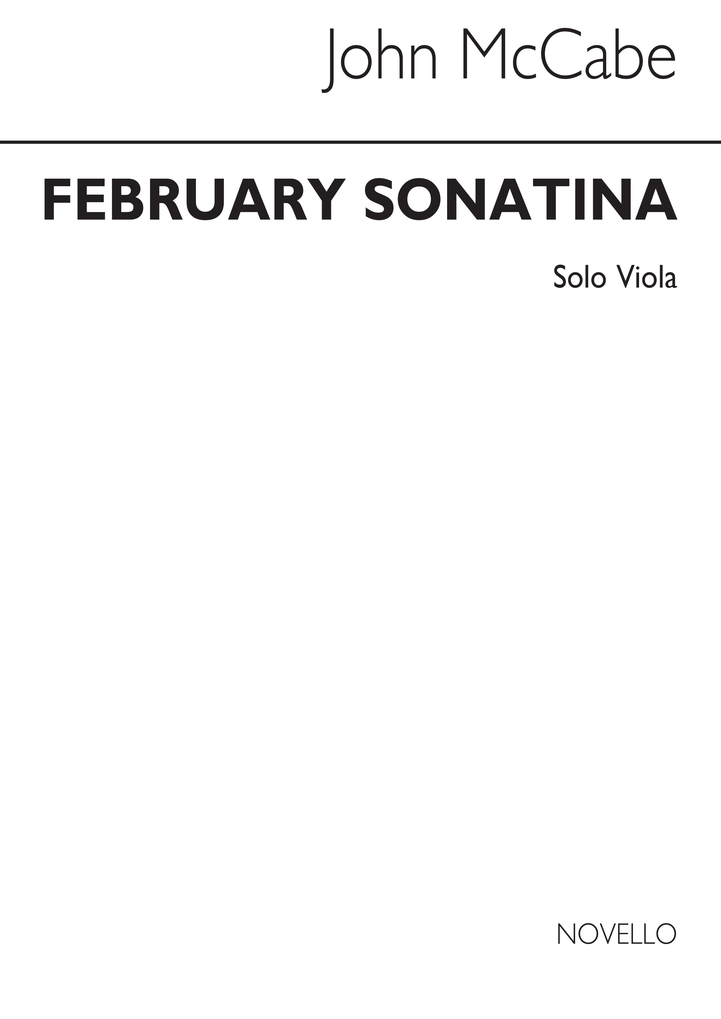 McCabe: February Sonatina For Solo Viola