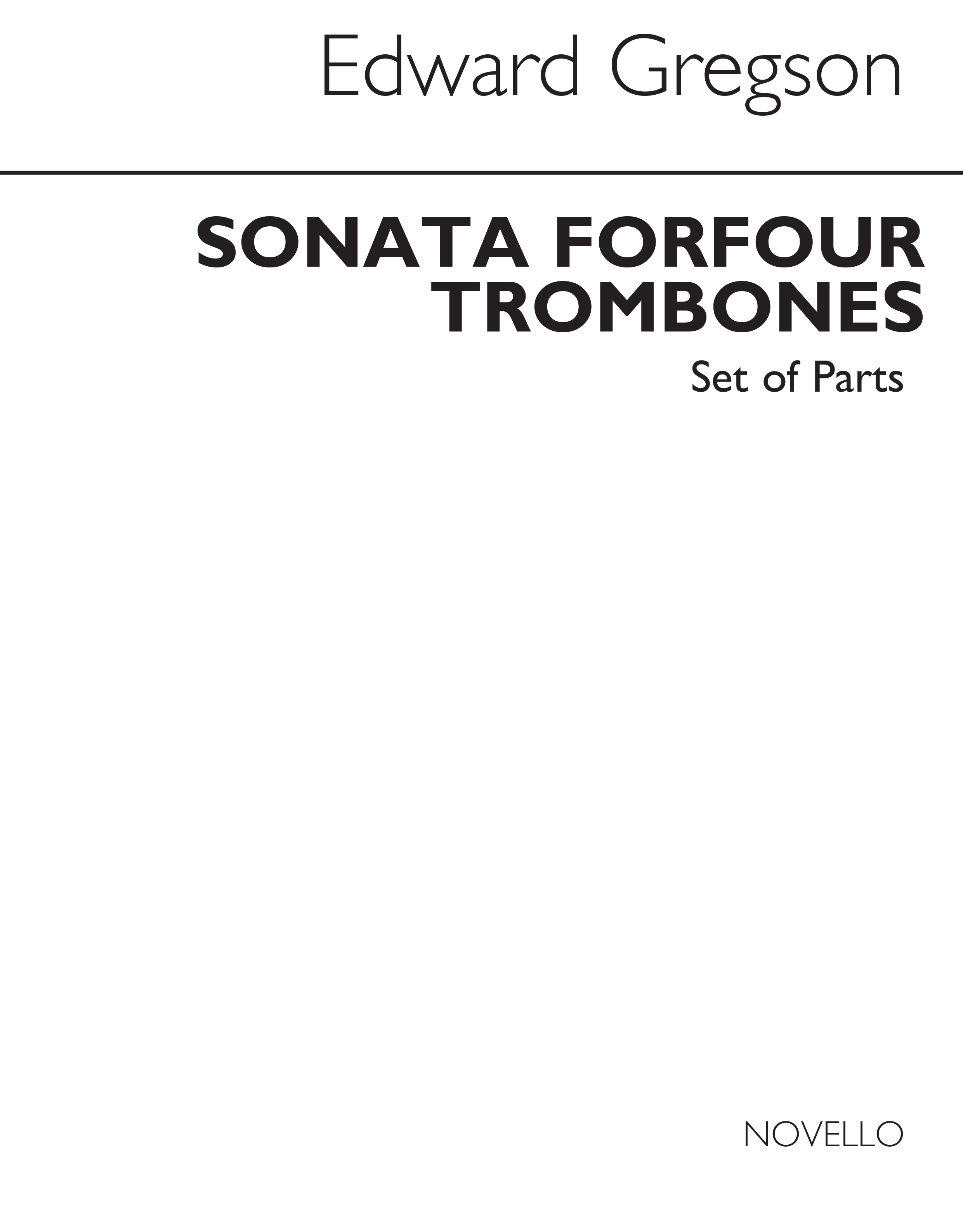 Edward Gregson: Sonata For Four Trombones (Parts)