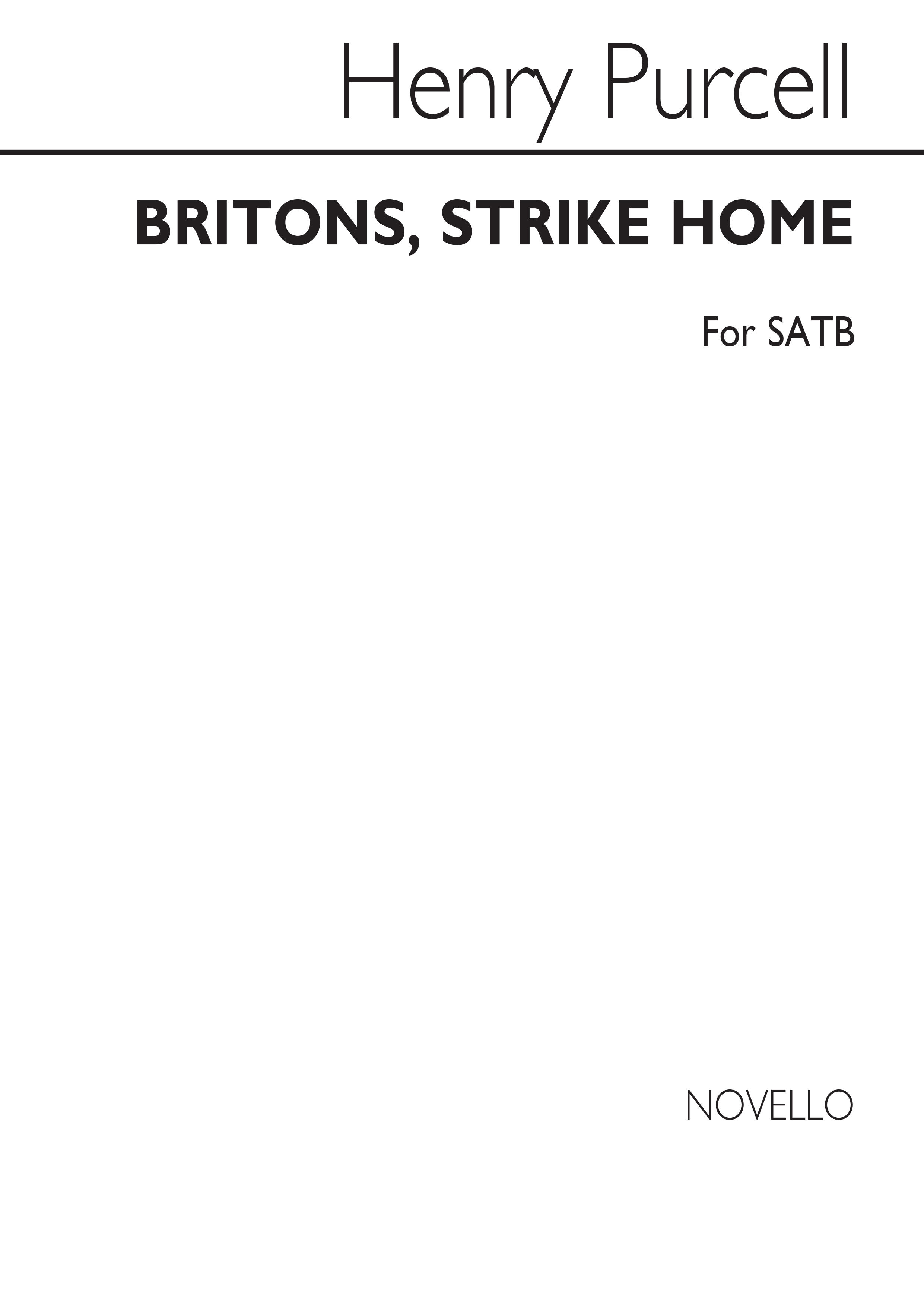 Henry Purcell: Britons, Strike Home Satb/Piano