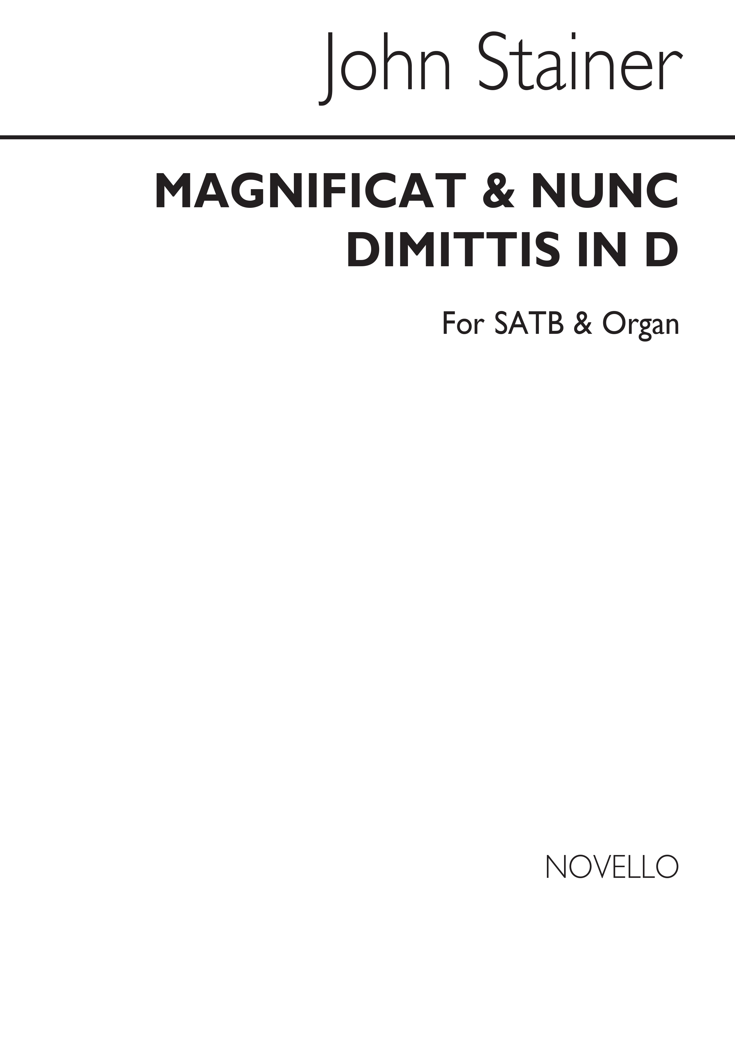 John Stainer: Magnificat And Nunc Dimittis In D (Parisian Tone) SATB/Organ