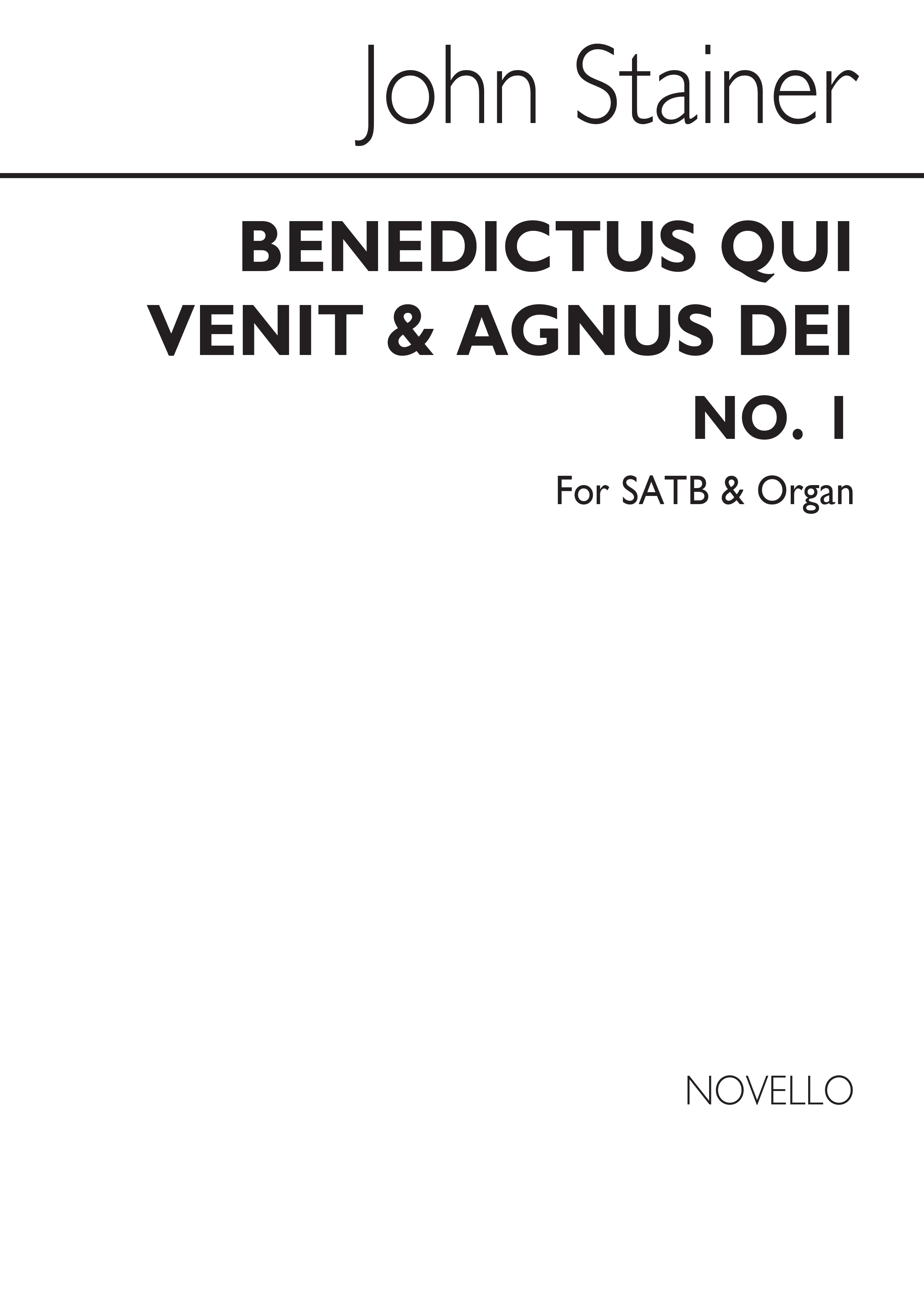 John Stainer: Benedictus Qui Venit & Agnus Dei (No.1) In E Flat Satb/Organ