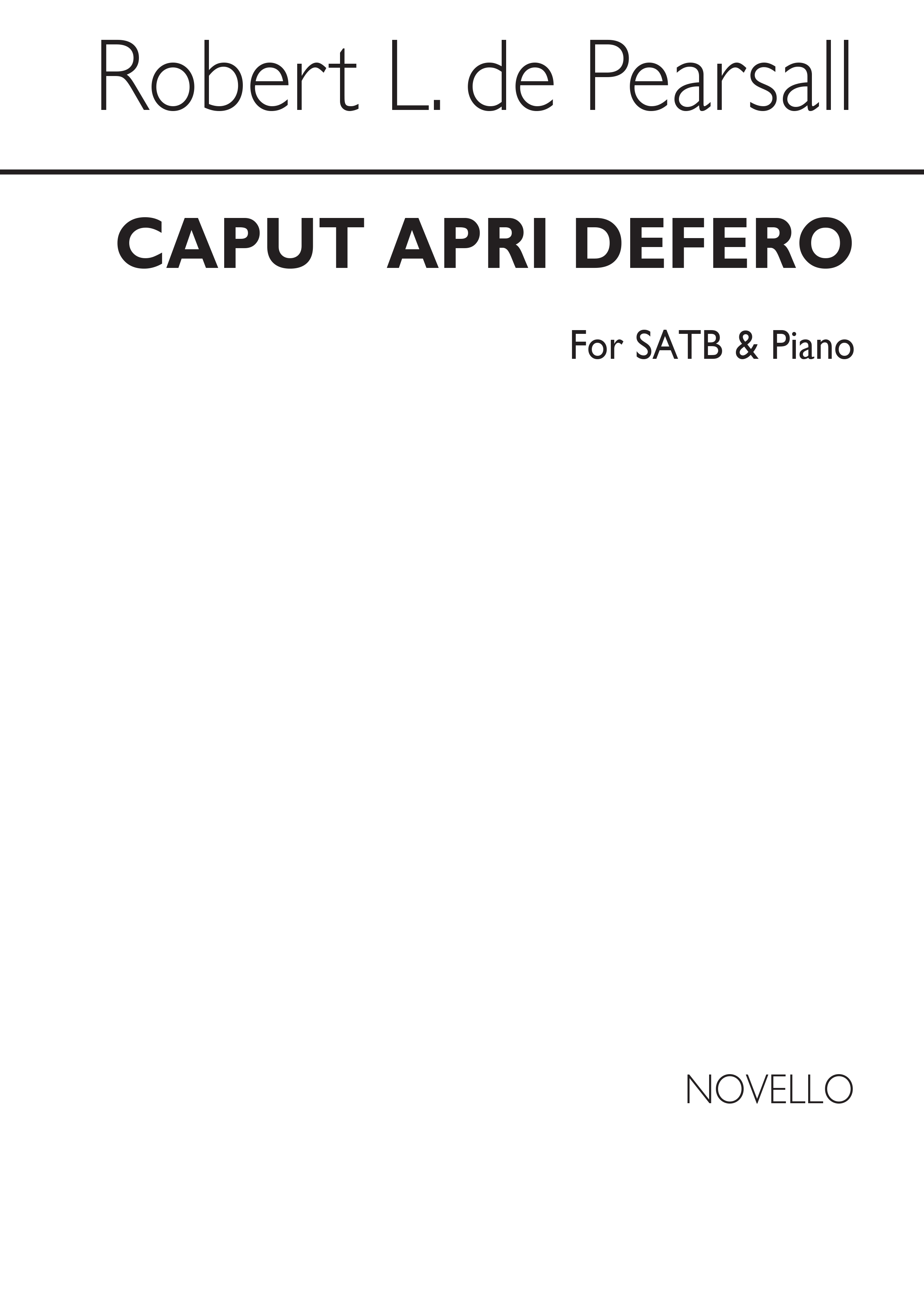 Pearsall, R Caput Apri Defero Satb/Pf