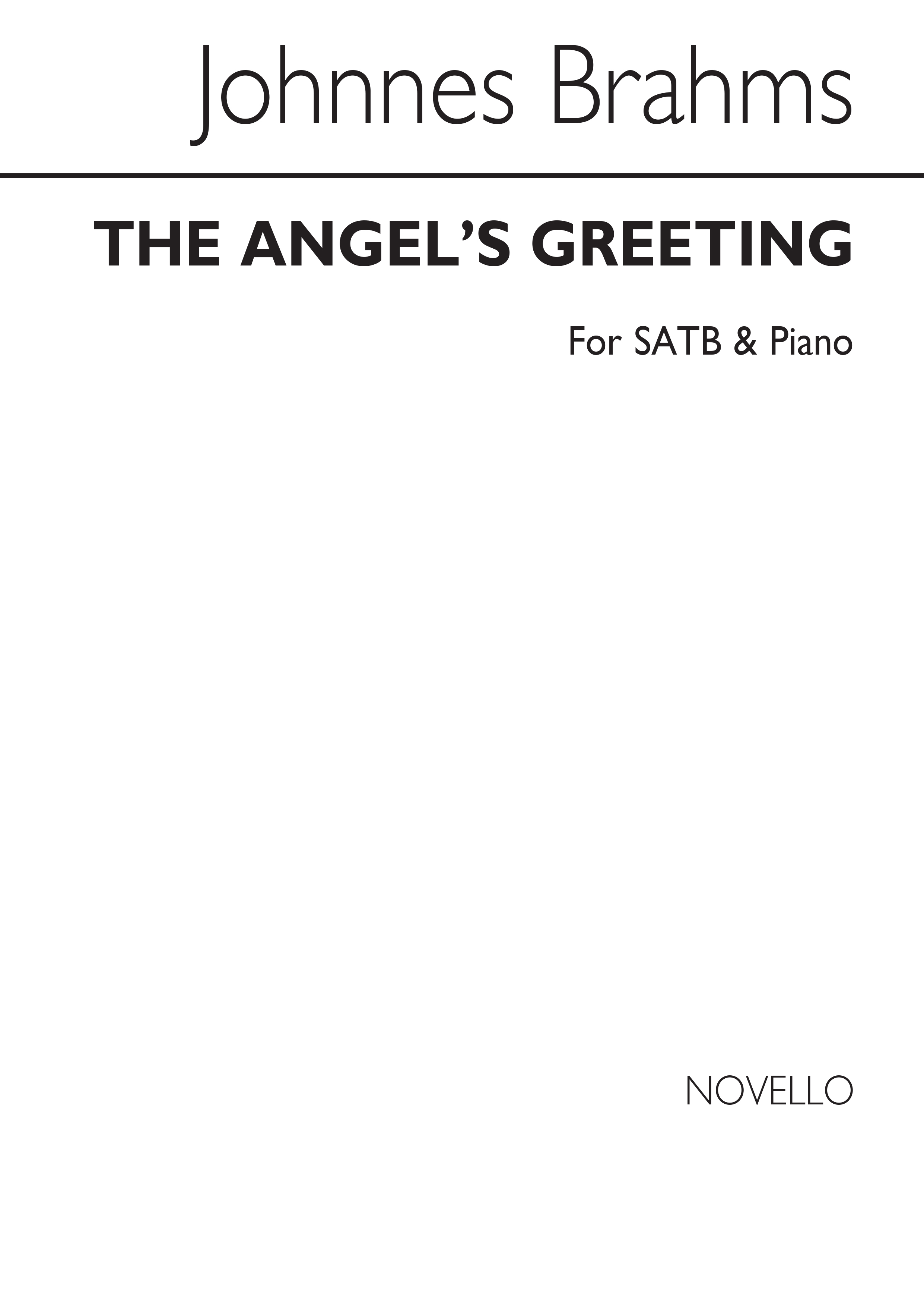 Brahms, J The Angels Greeting Satb/Piano