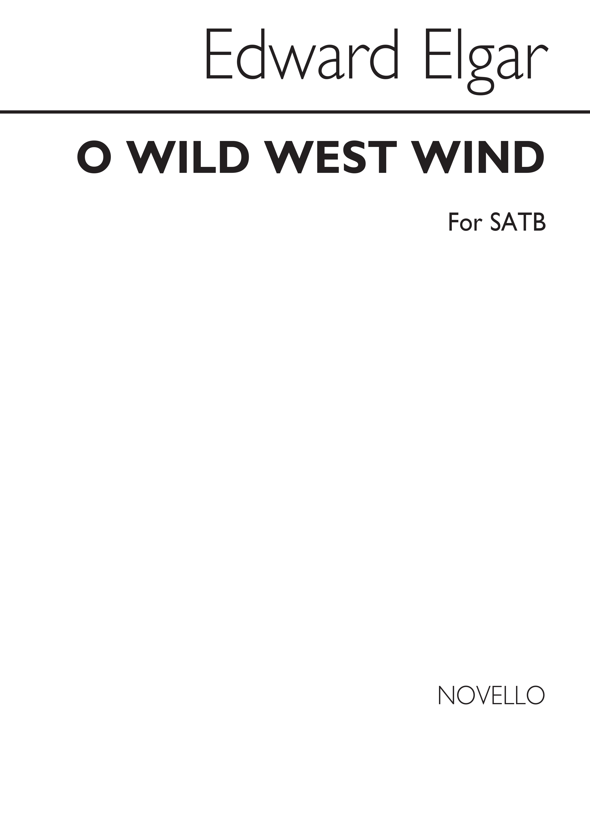 Edward Elgar: O Wild West Wind Op.53 No.3 (SATB)