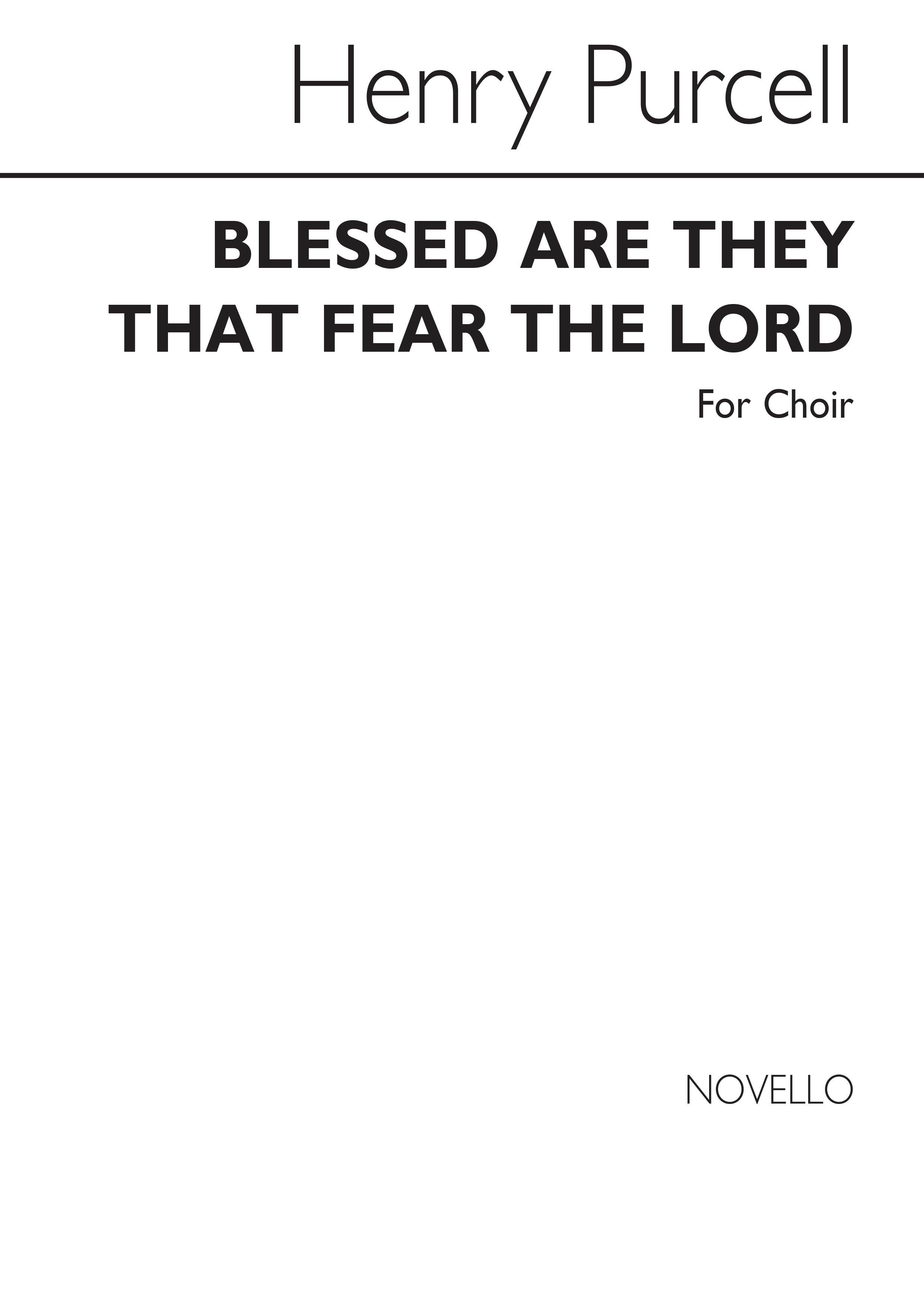 Purcell, H Blessed Are They That Fear The Lord