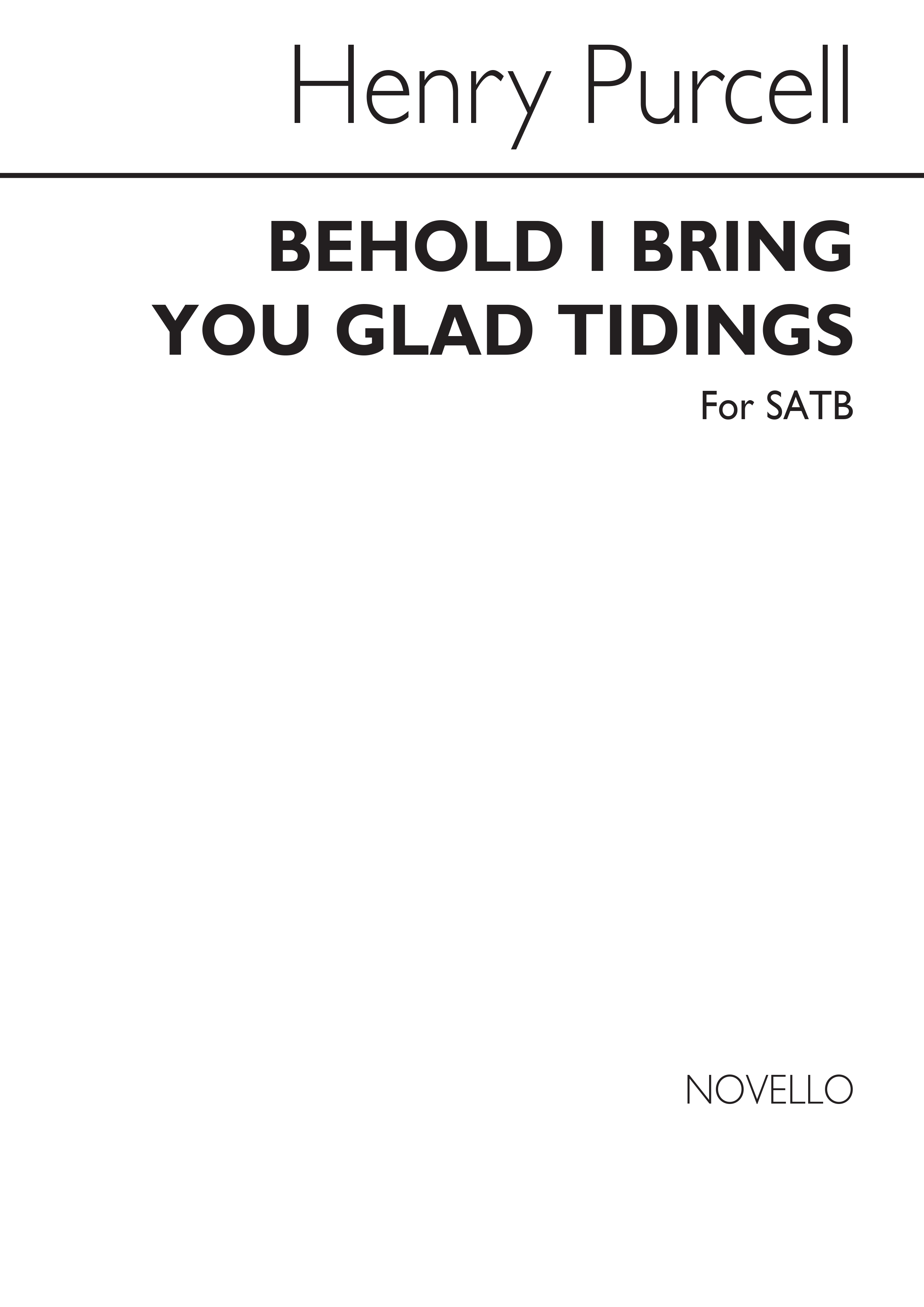 Henry Purcell: Behold, I Bring You Glad Tidings