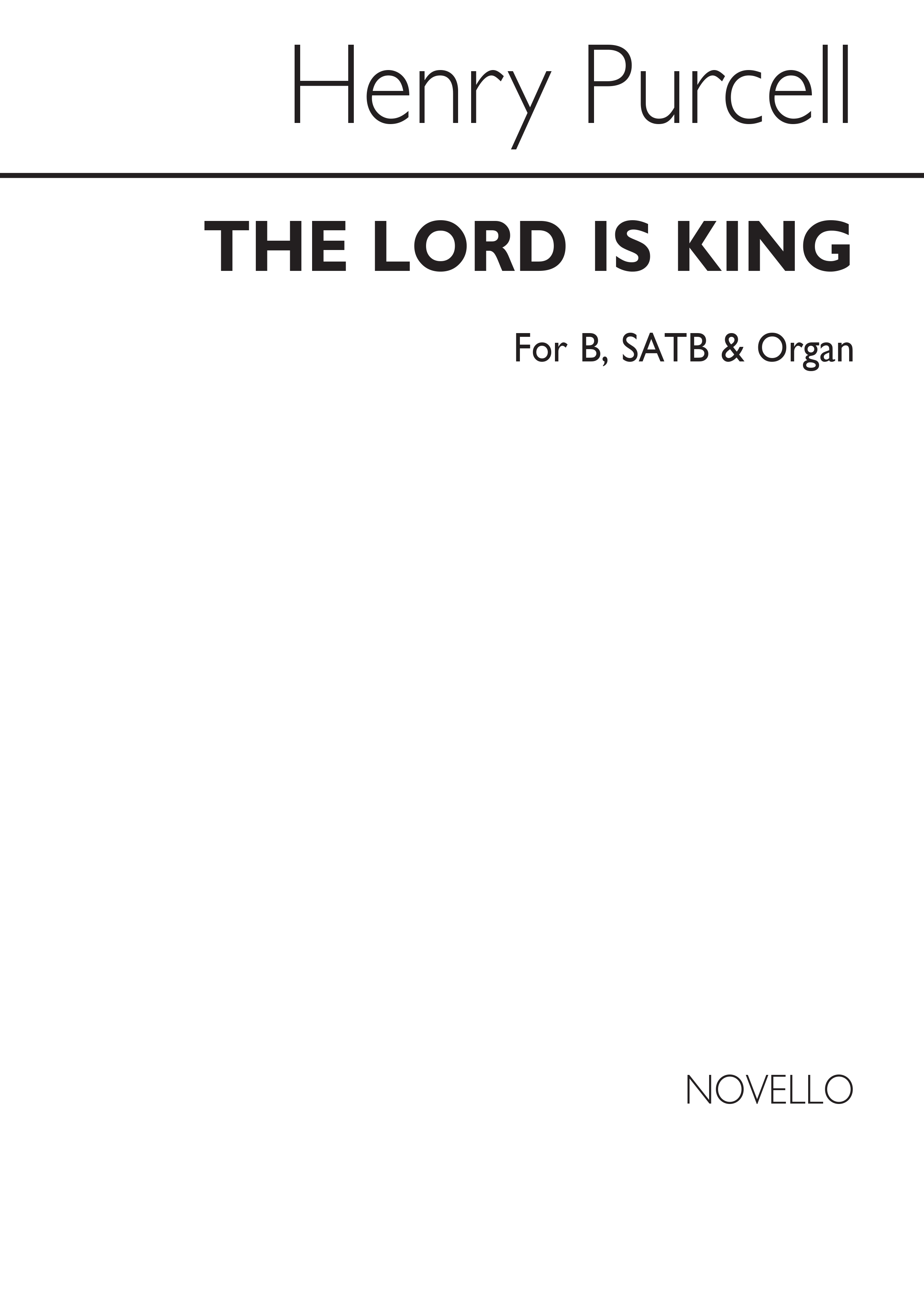 Purcell, H Lord Is King, The Earth May Be Glad, The B/Satb/Org