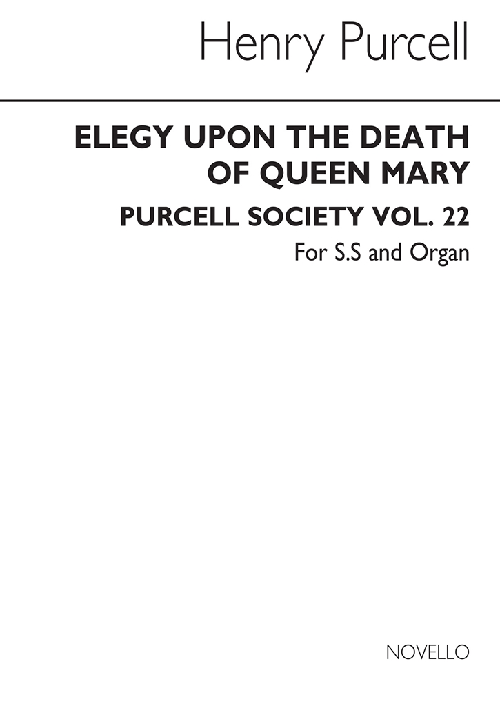 Purcell, H Elegy Death Q Mary Ss/Organ