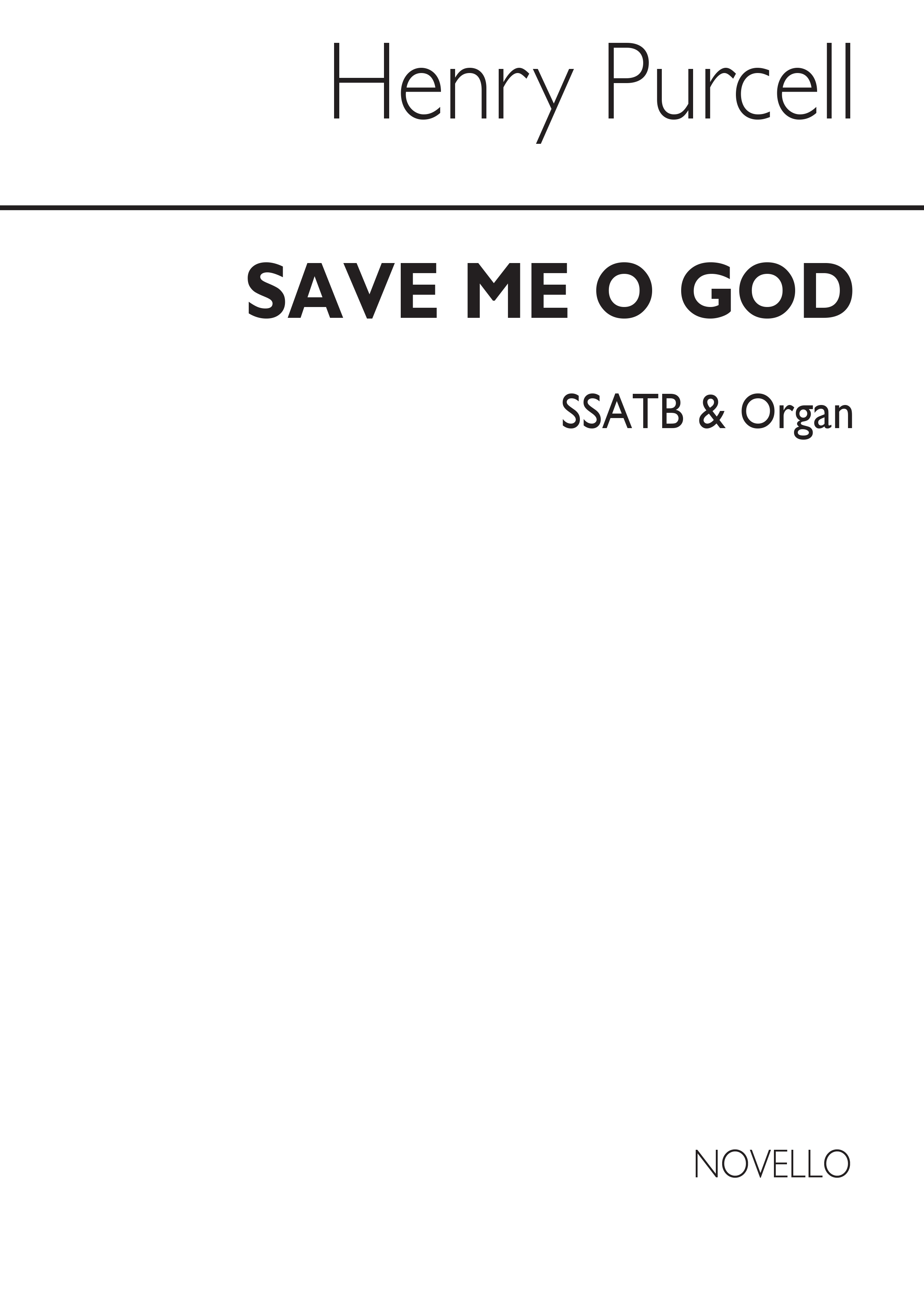 Purcell, H Save Me O God Ssatb/Org