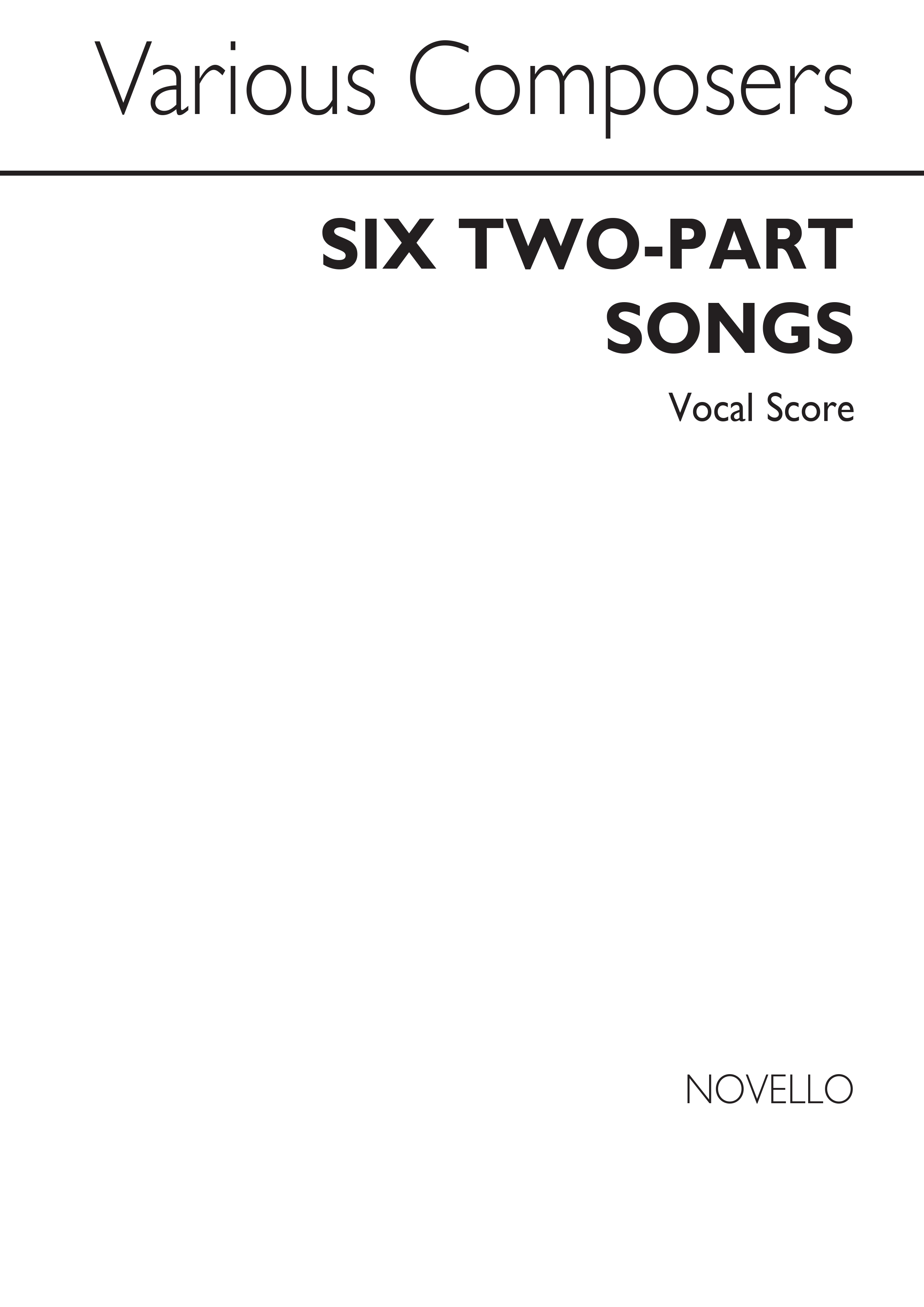 Various Six Two-part Songs Tonic Solfa