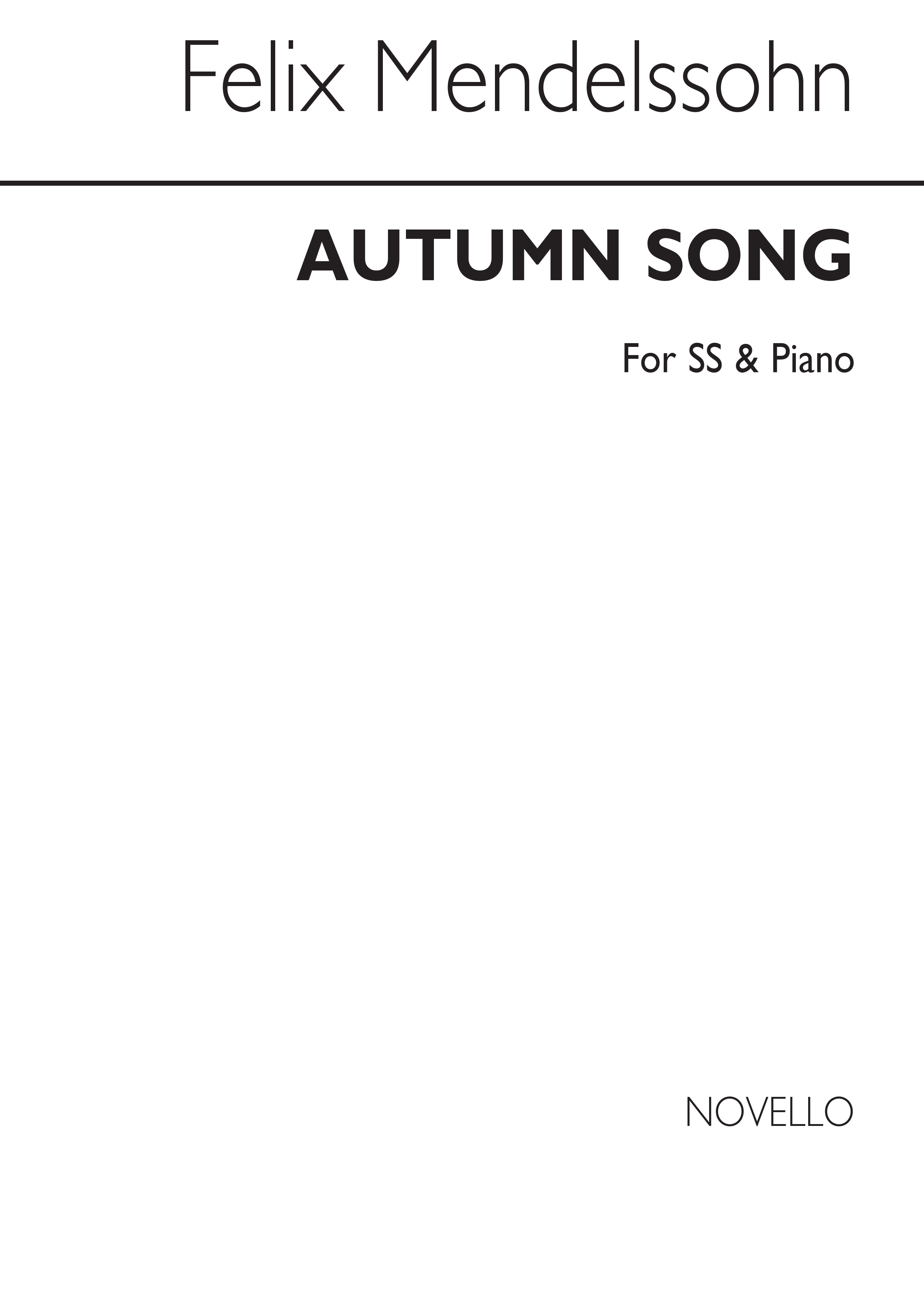 Mendelssohn, F Autumn Song Ss/Piano