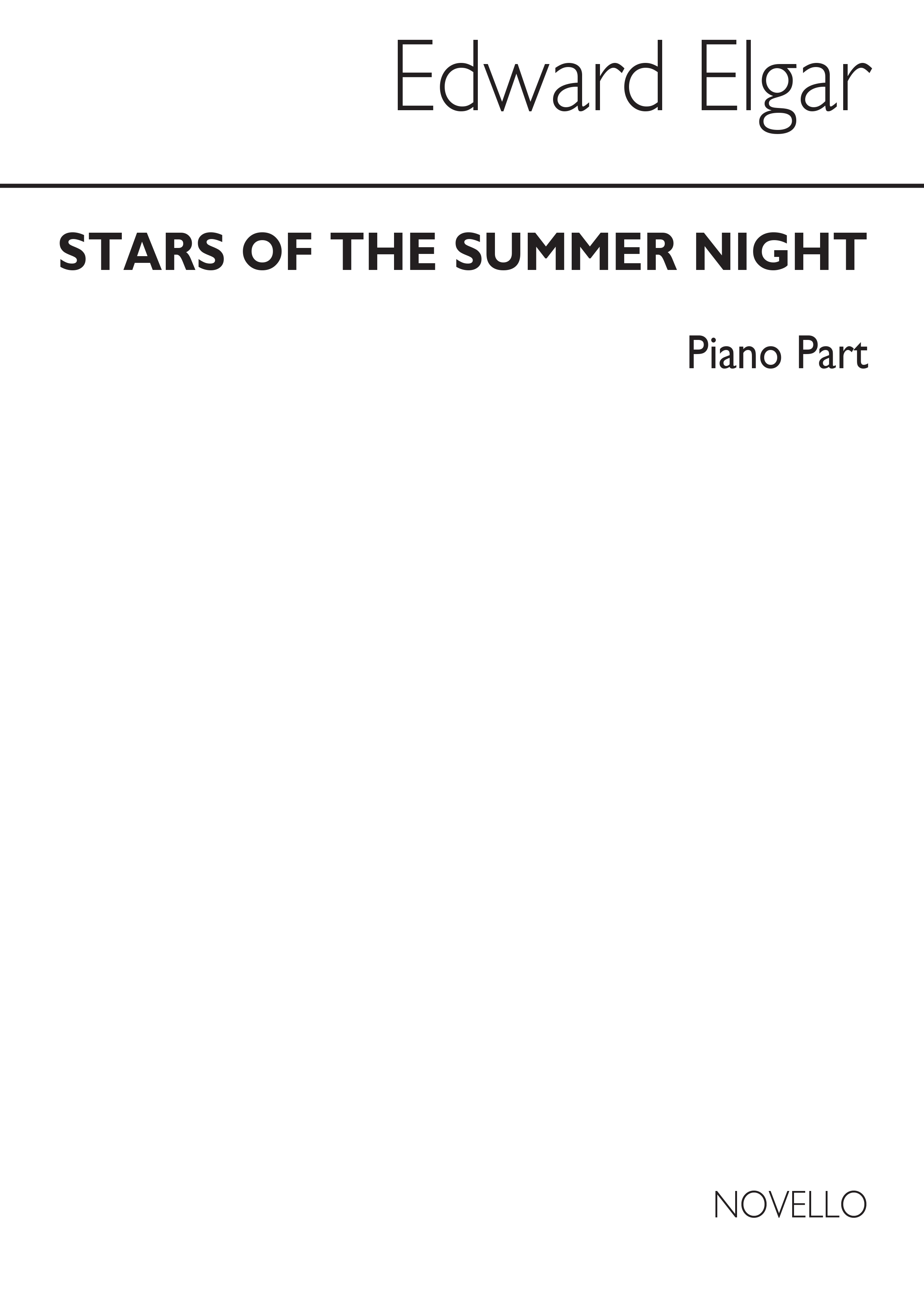 Elgar: Stars Of The Summer Night (Piano Part)