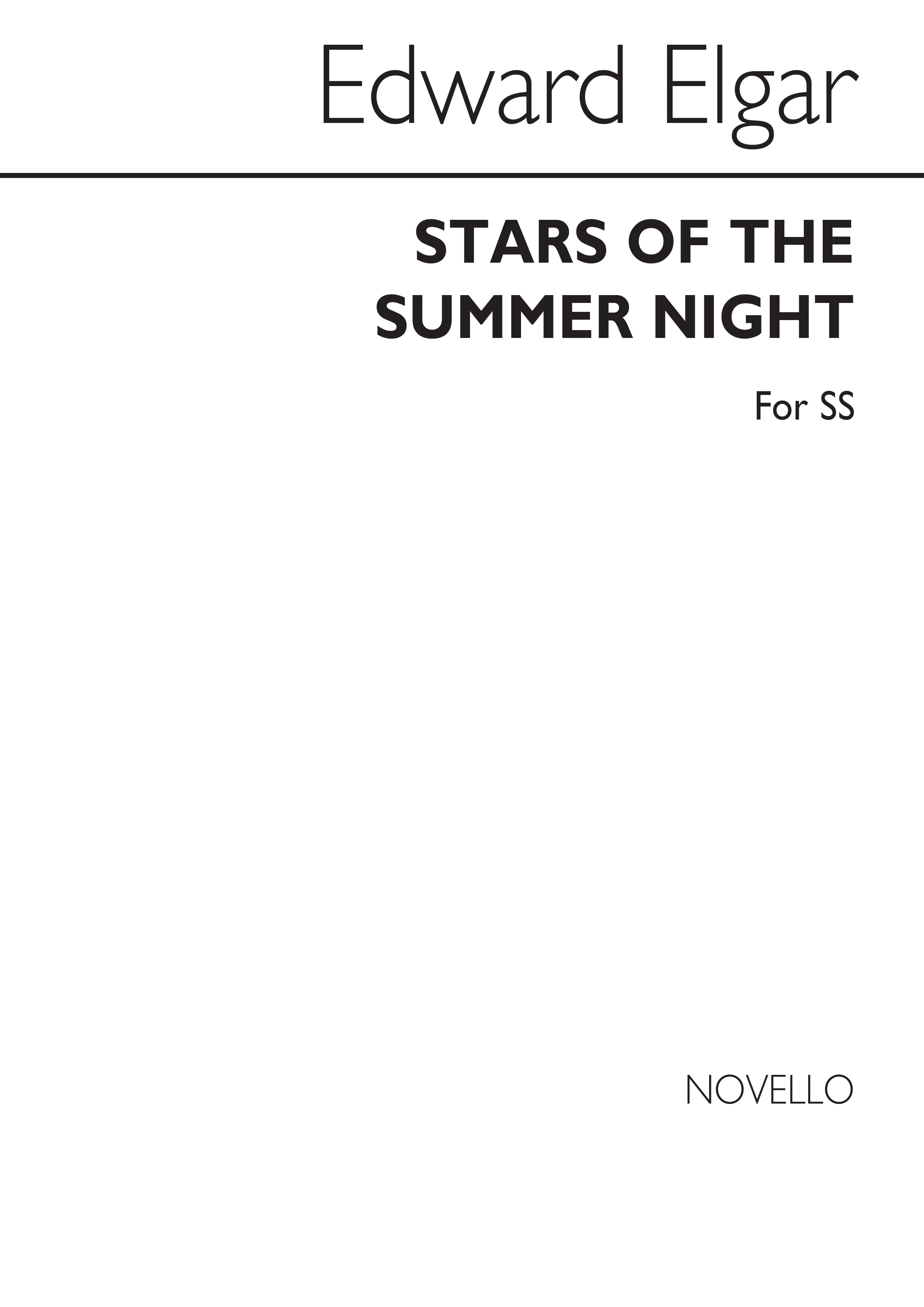 Elgar: Stars Of The Summer Nights for SS Chorus