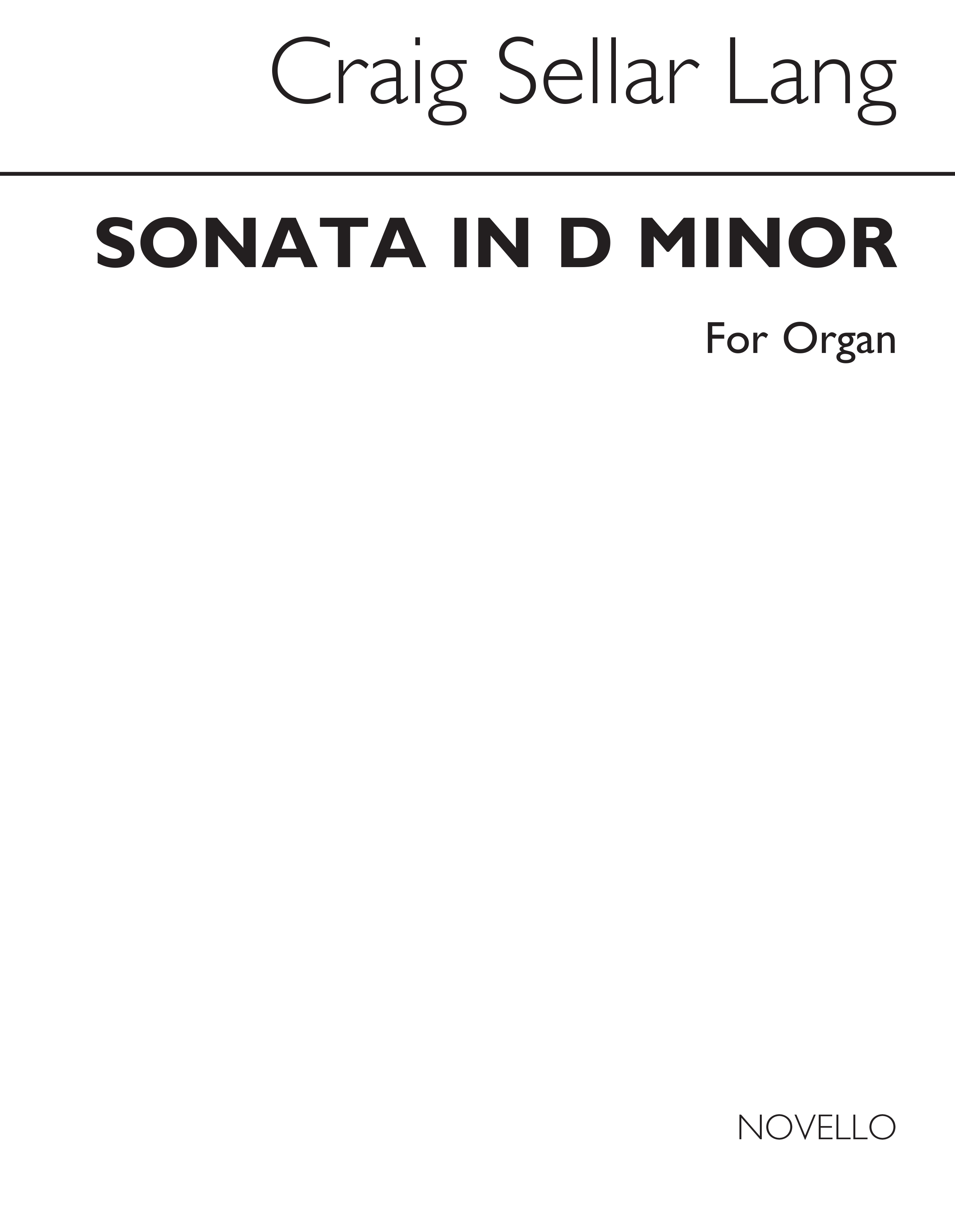 Lang Sonata In D Minor Organ