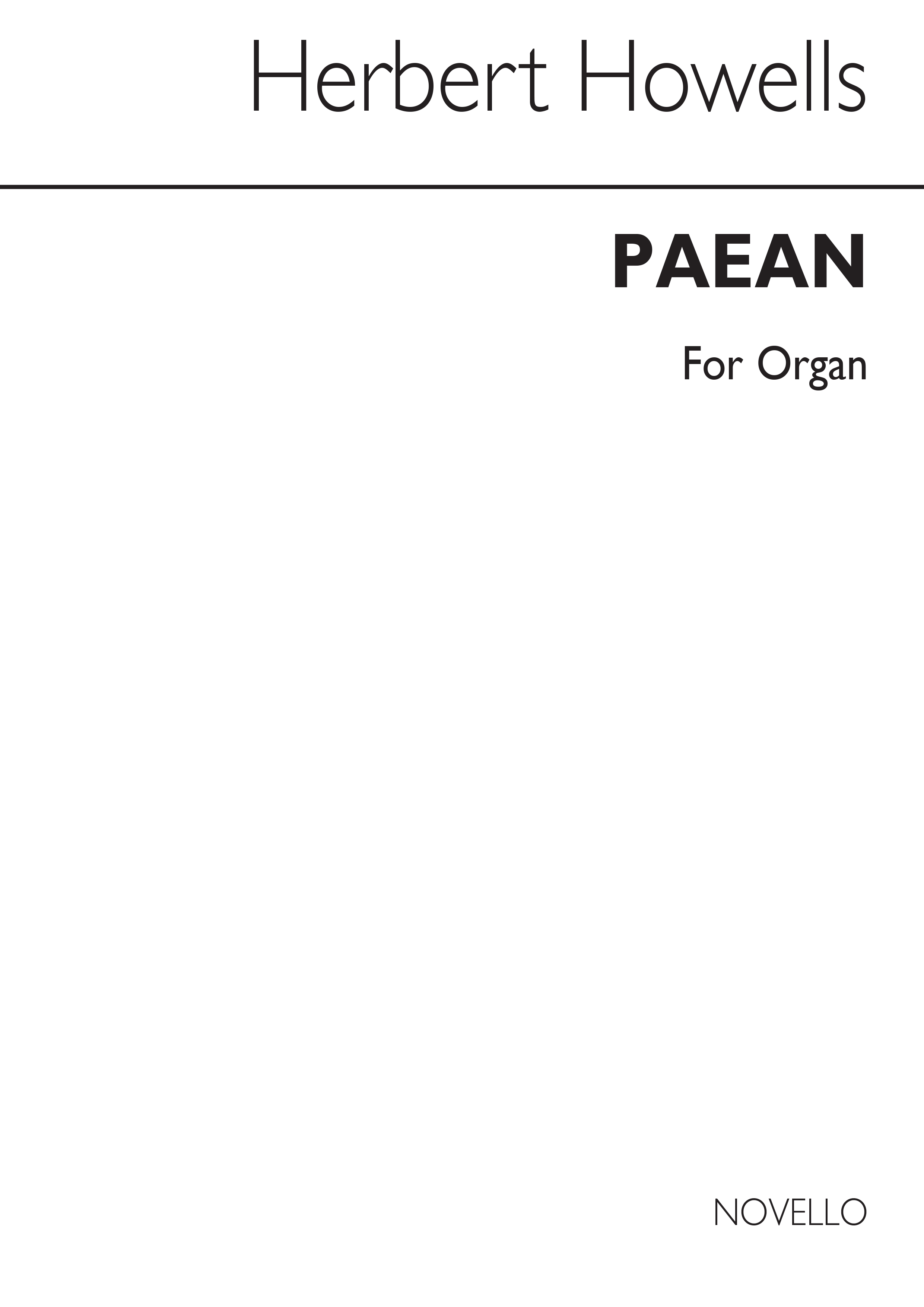 Herbert Howells: Paean-six Pieces For Organ No.6