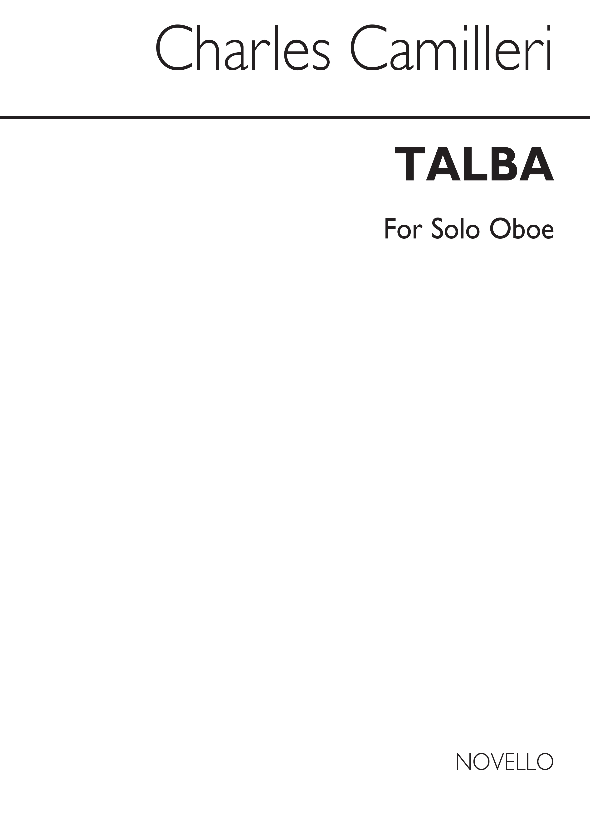 Camilleri: Talba For Oboe Solo