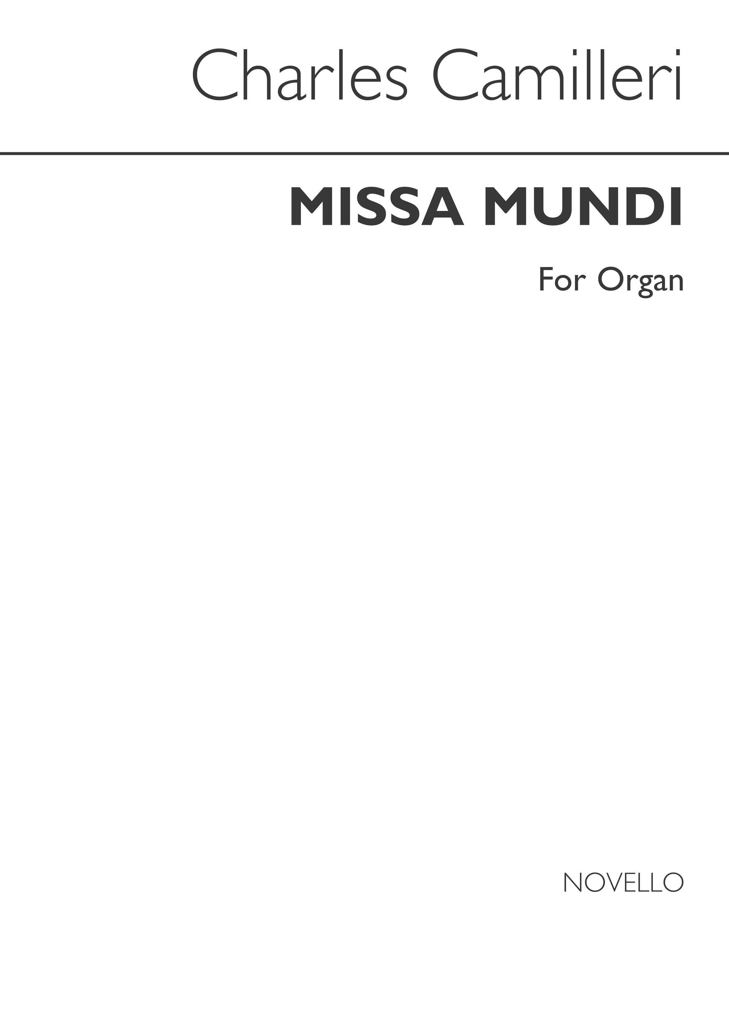 Camilleri: Missa Mundi for Organ