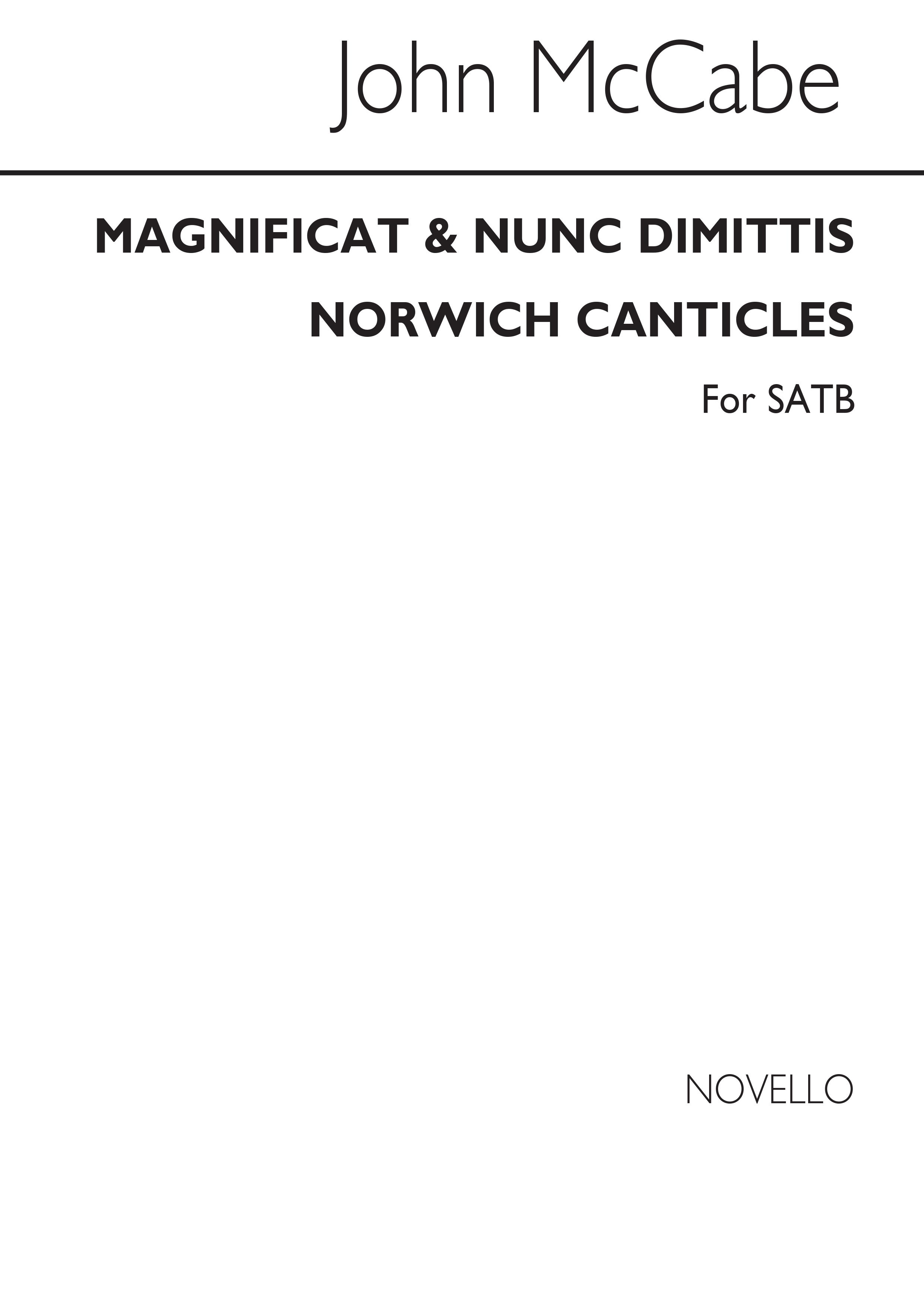 McCabe: Magnificat & Nunc Dimittis (Norwich Canticles) for SATB Chorus