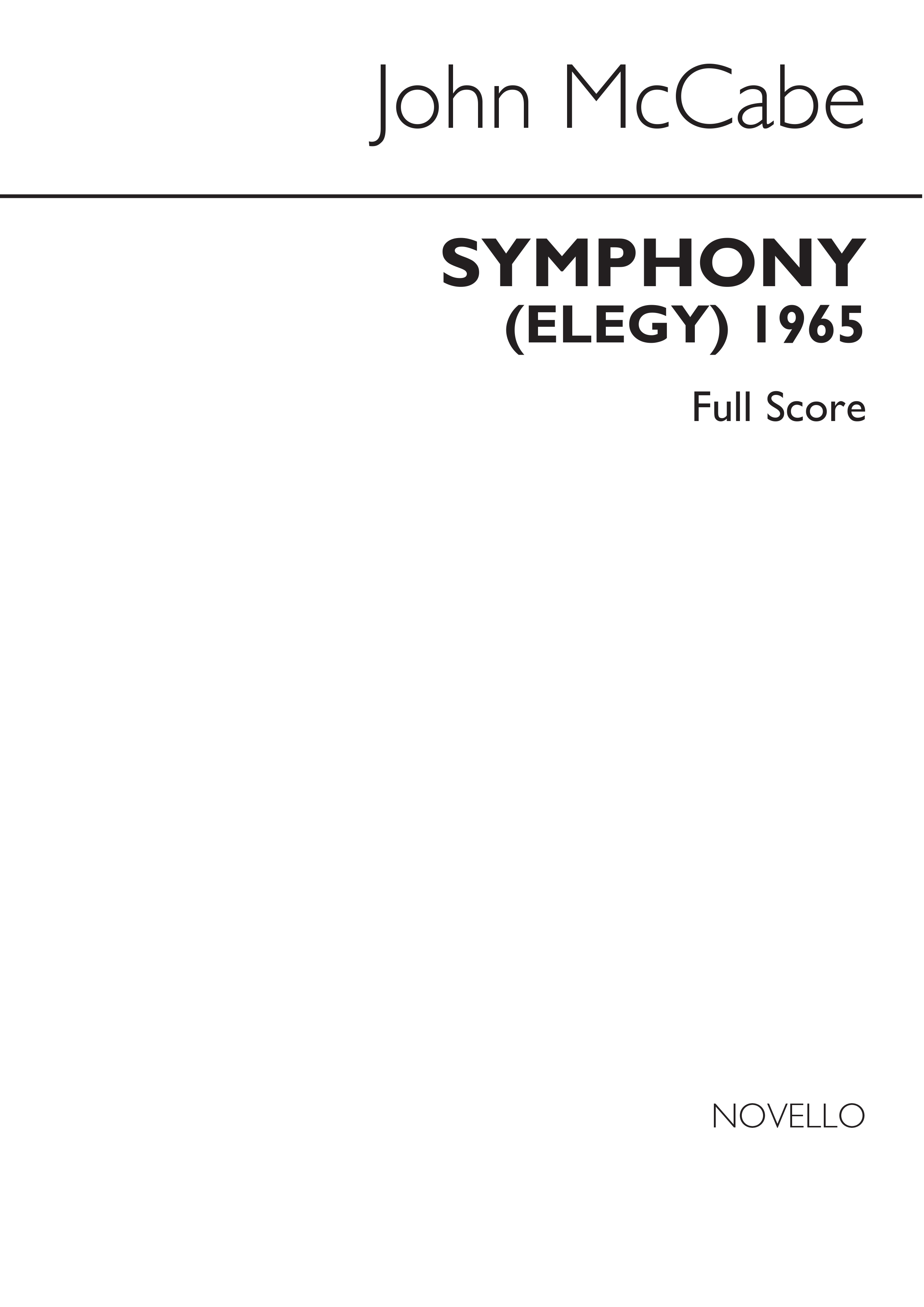 McCabe: Symphony No.1 (Elegy) (Study Score)