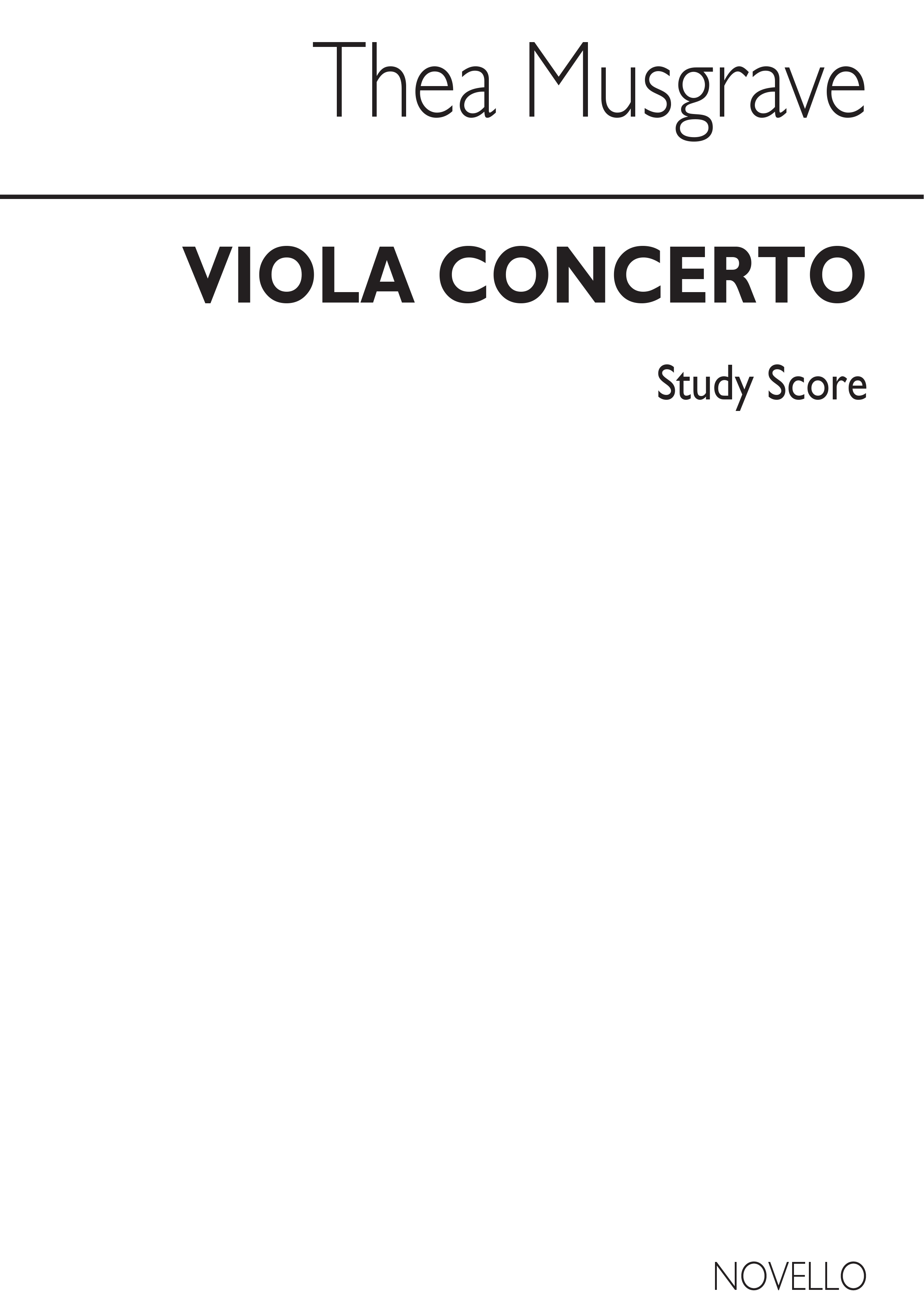 Musgrave: Concerto For Viola (Study Score)