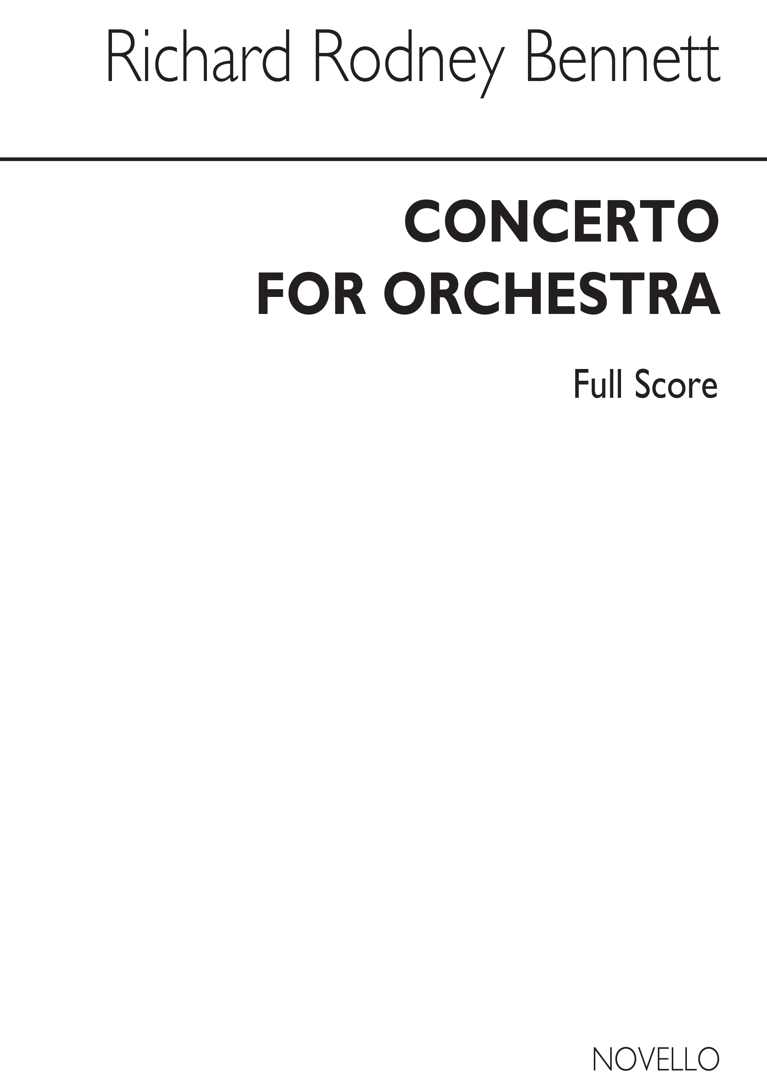 RR Bennett: Concerto For Orchestra (Score)