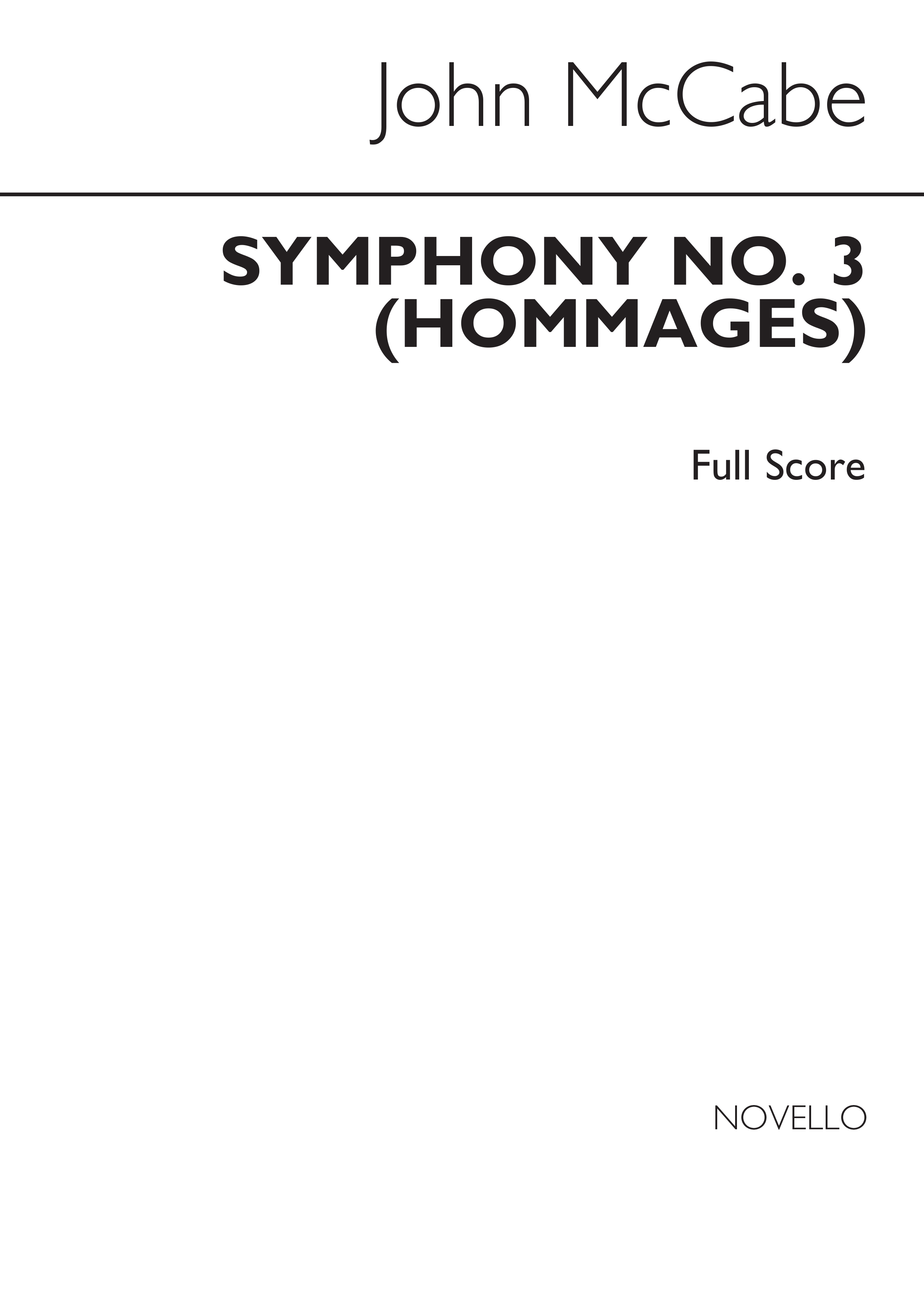 McCabe: Symphony No.3 (Hommages) (Study Score)