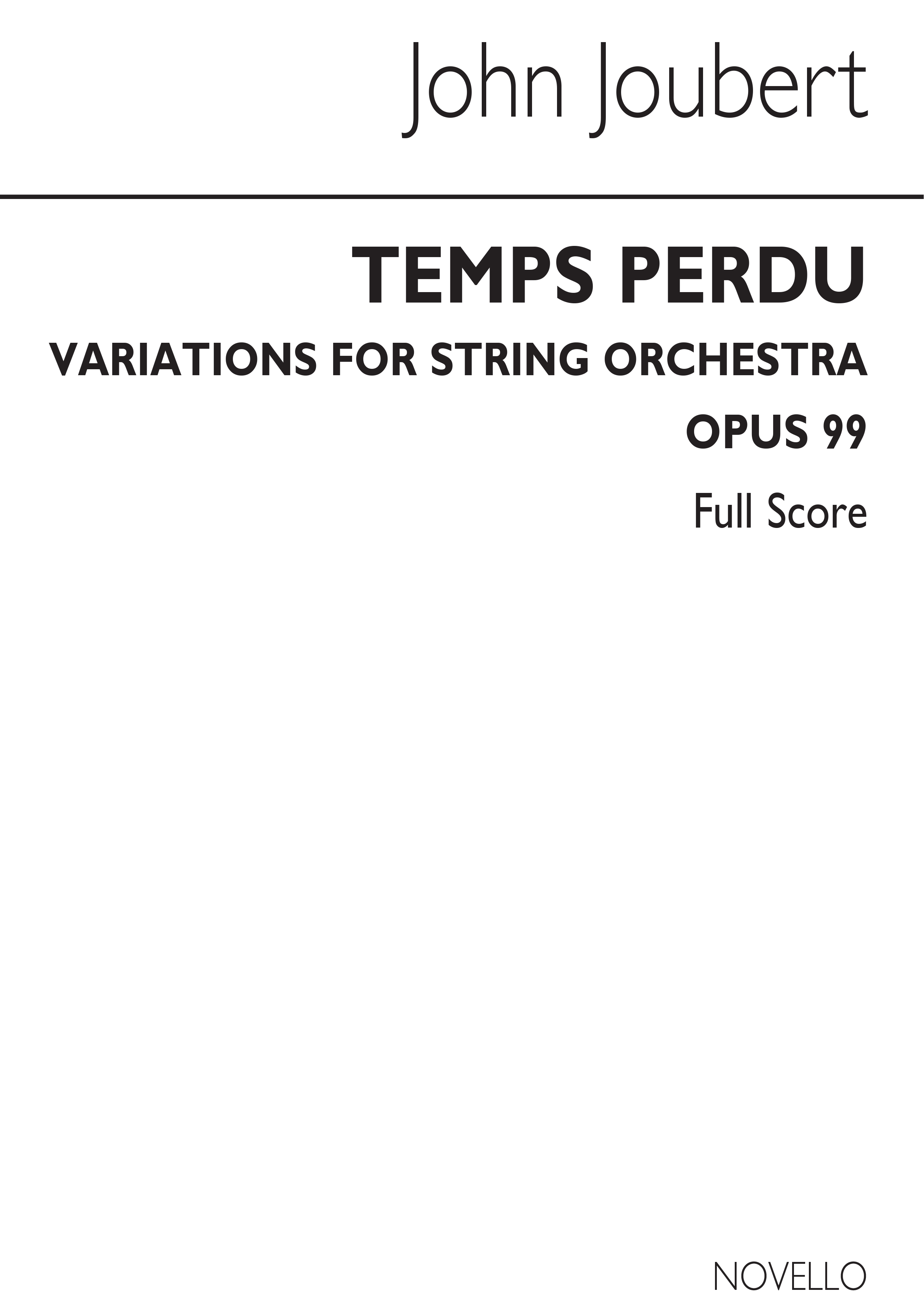 Joubert: Temps Perdu Op.99 (Study Score)