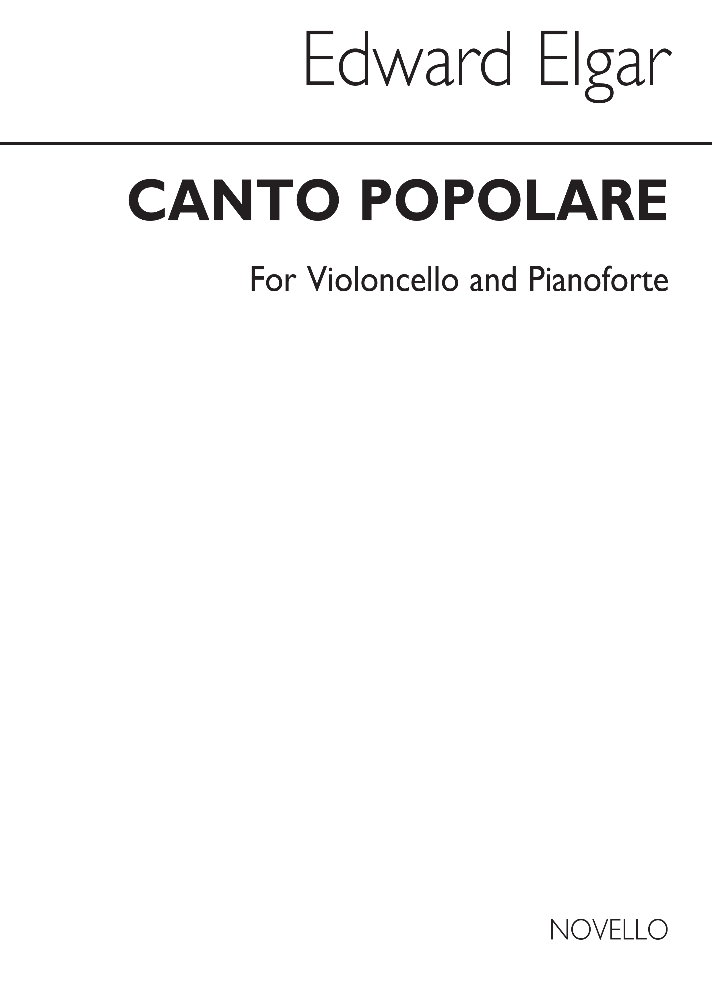 Elgar Canto Populare Vlc/Pf