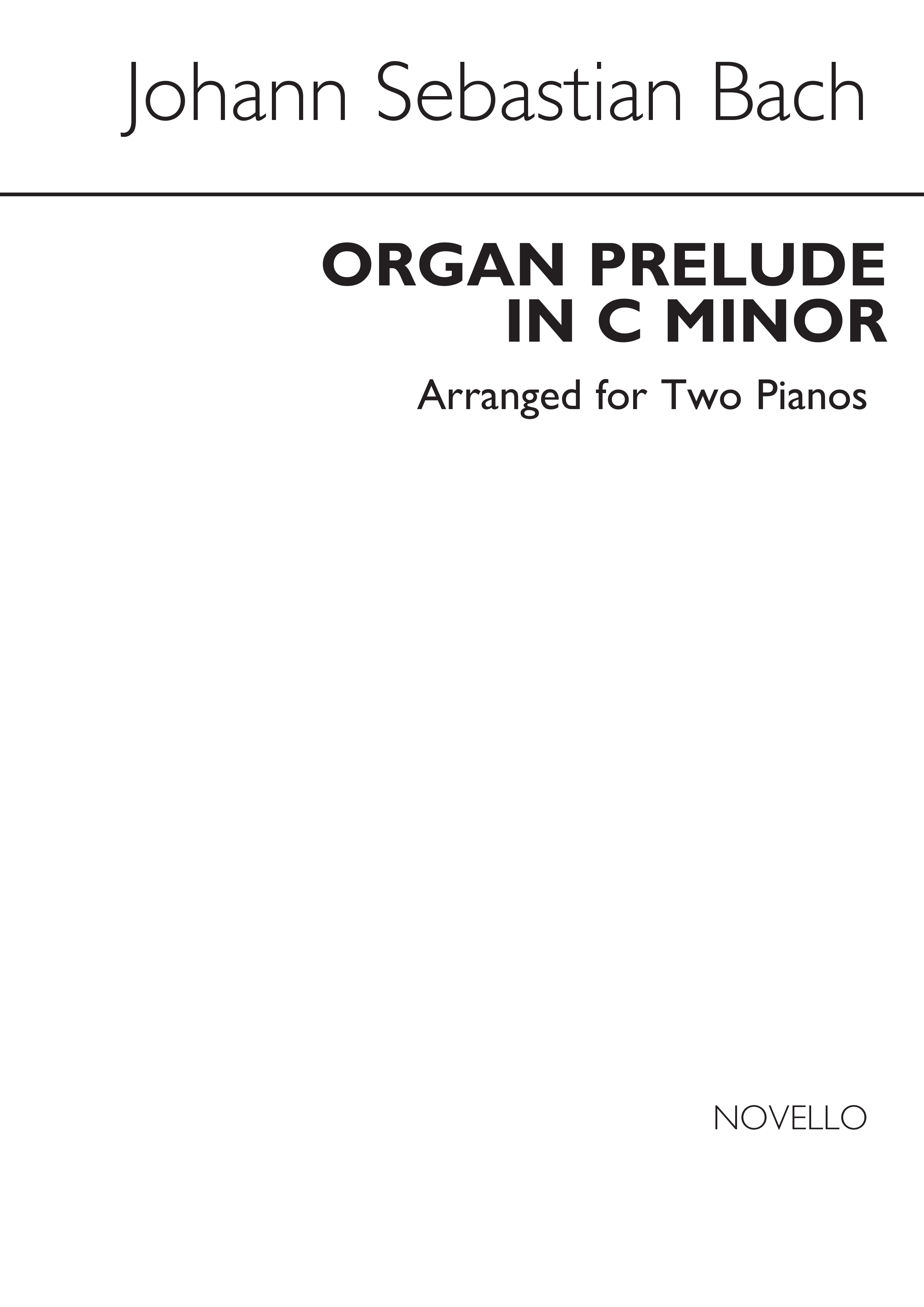 J.S Bach: Organ Prelude In C Minor Piano Duet