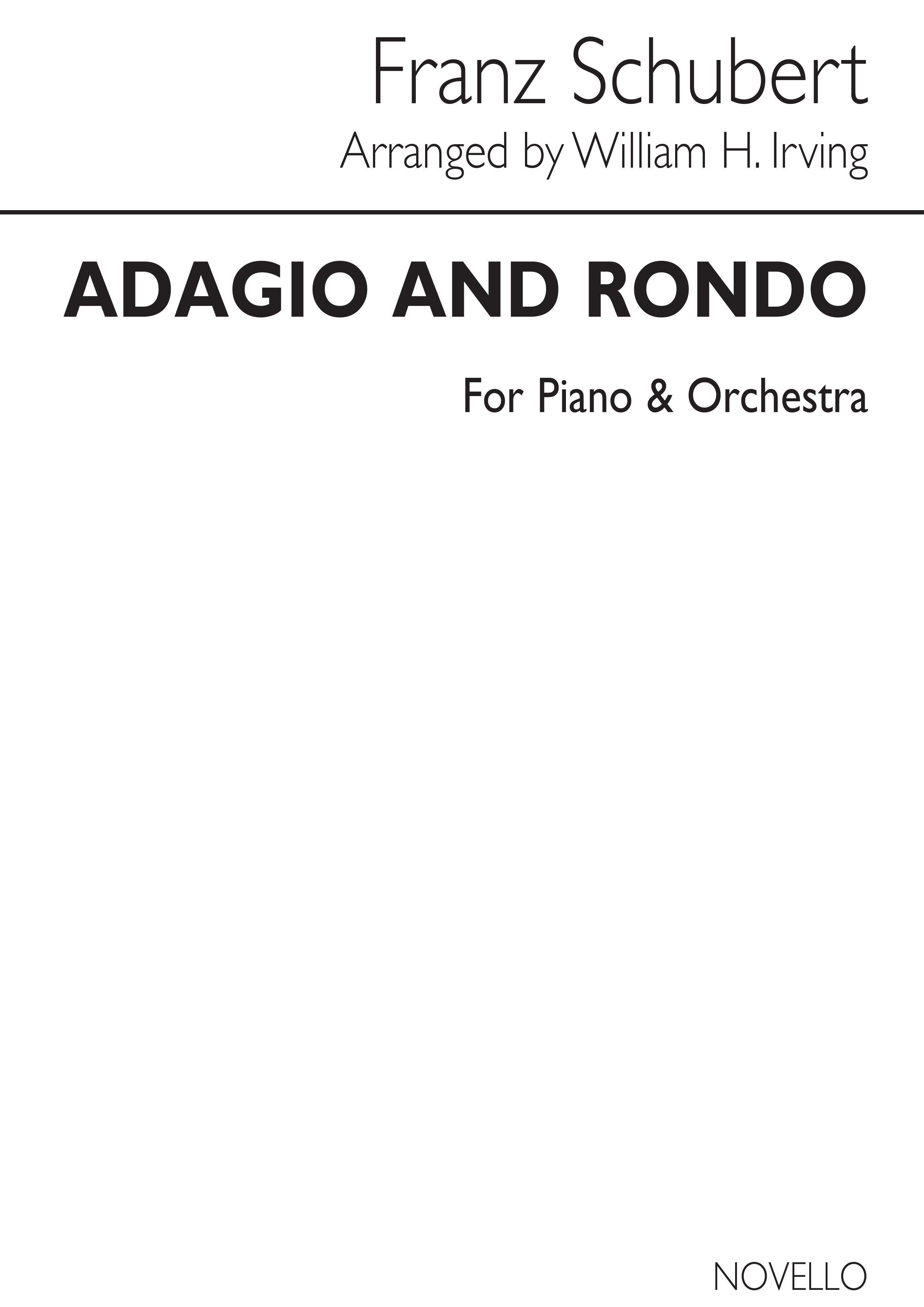 Schubert, F Adagio And Rondo Piano/Orchestra Score