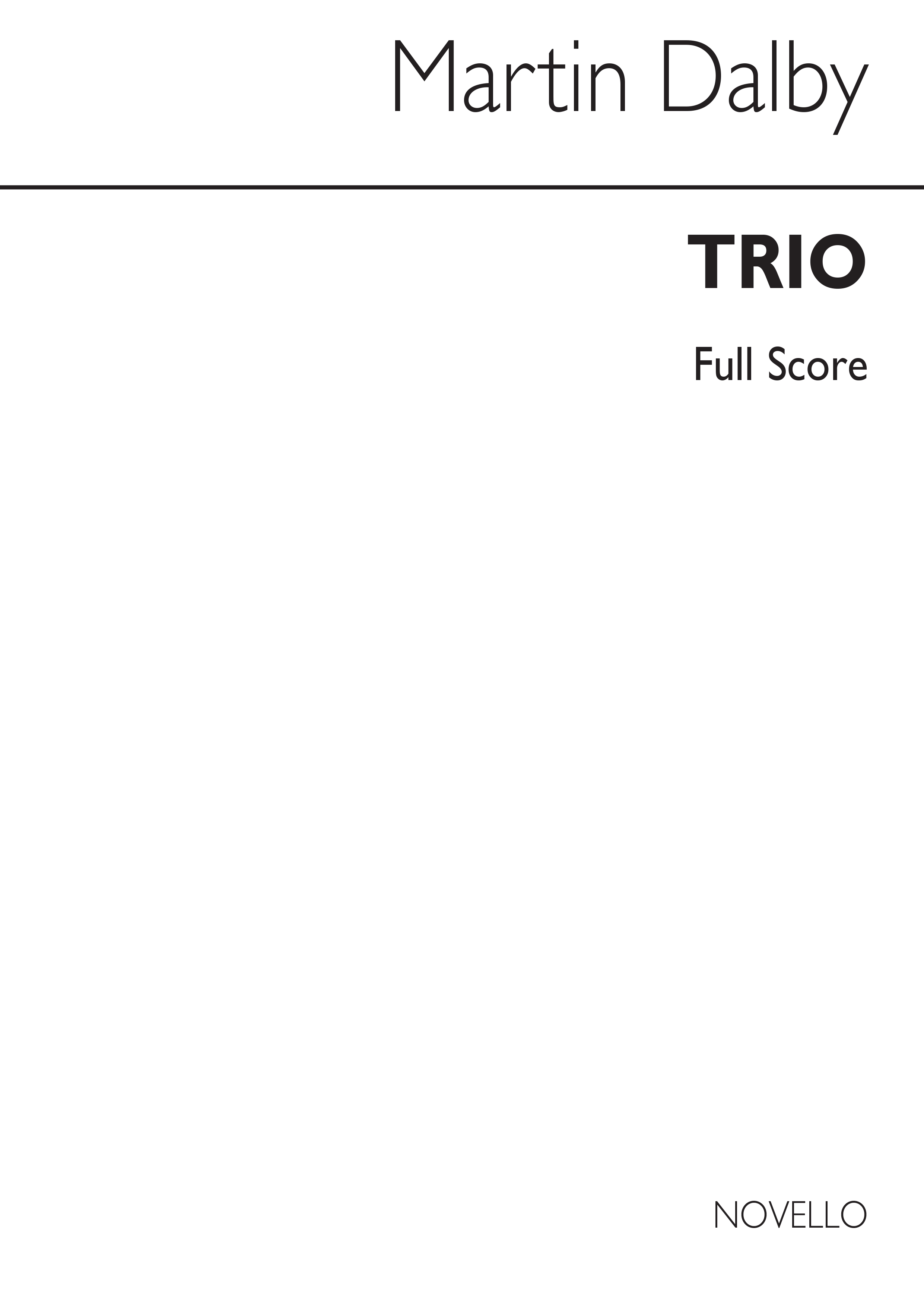 Martin Dalby: Piano Trio (Score and Piano Part)