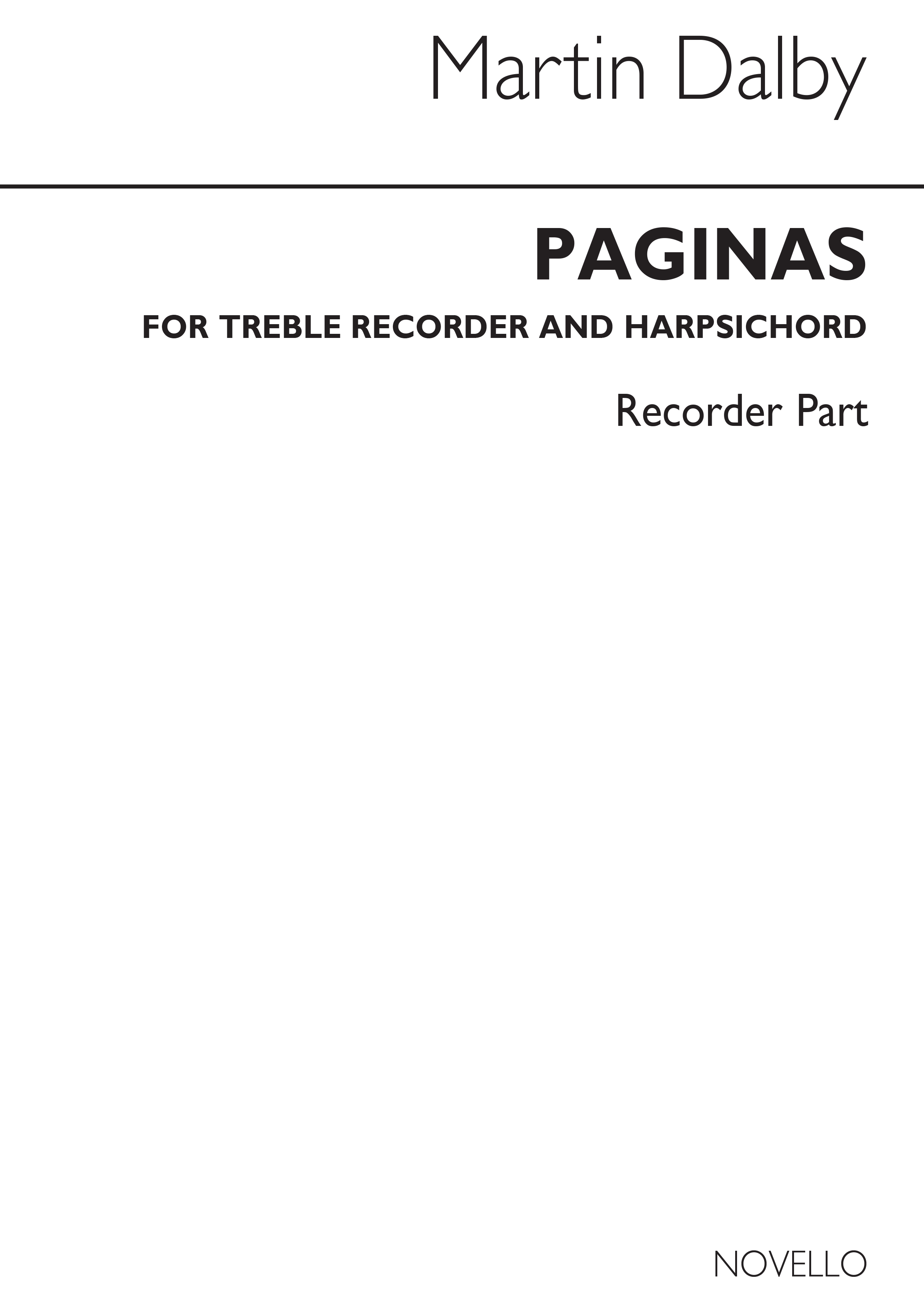 Dalby: Paginas (Recorder Parts)