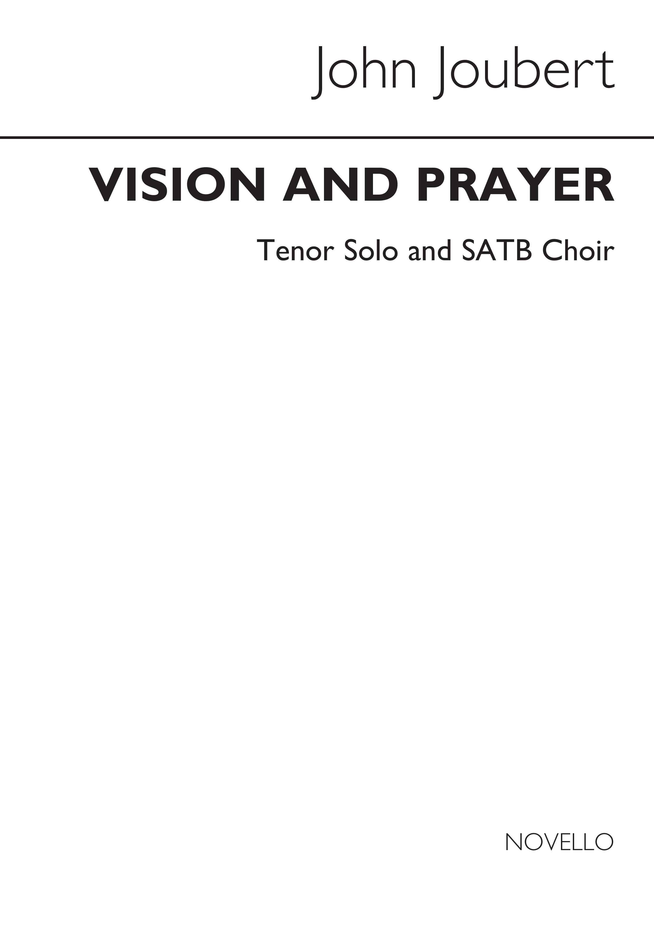 Joubert: Vision And Prayer (Vocal Score)