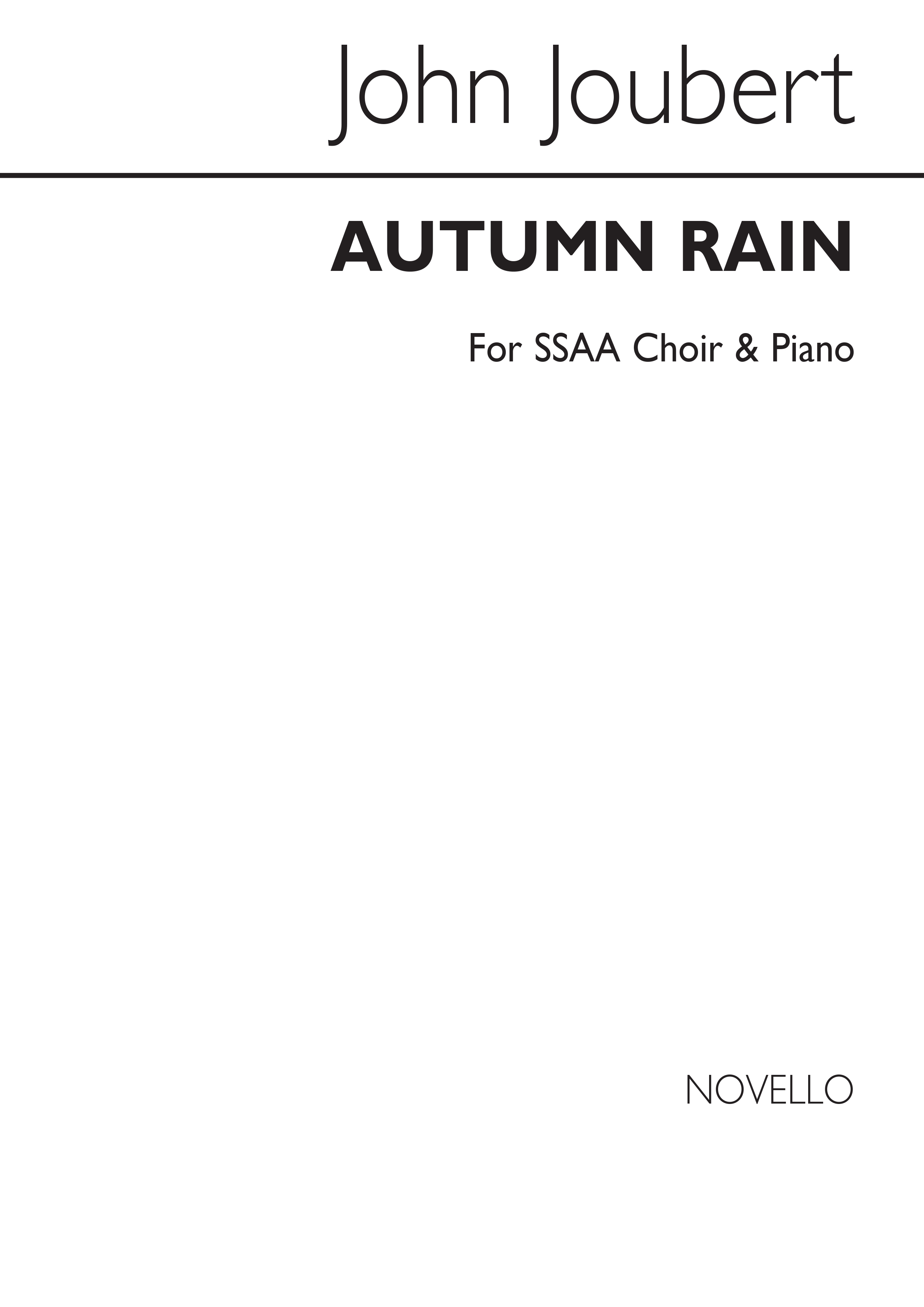 Joubert: Autumn Rain (Vocal Score)