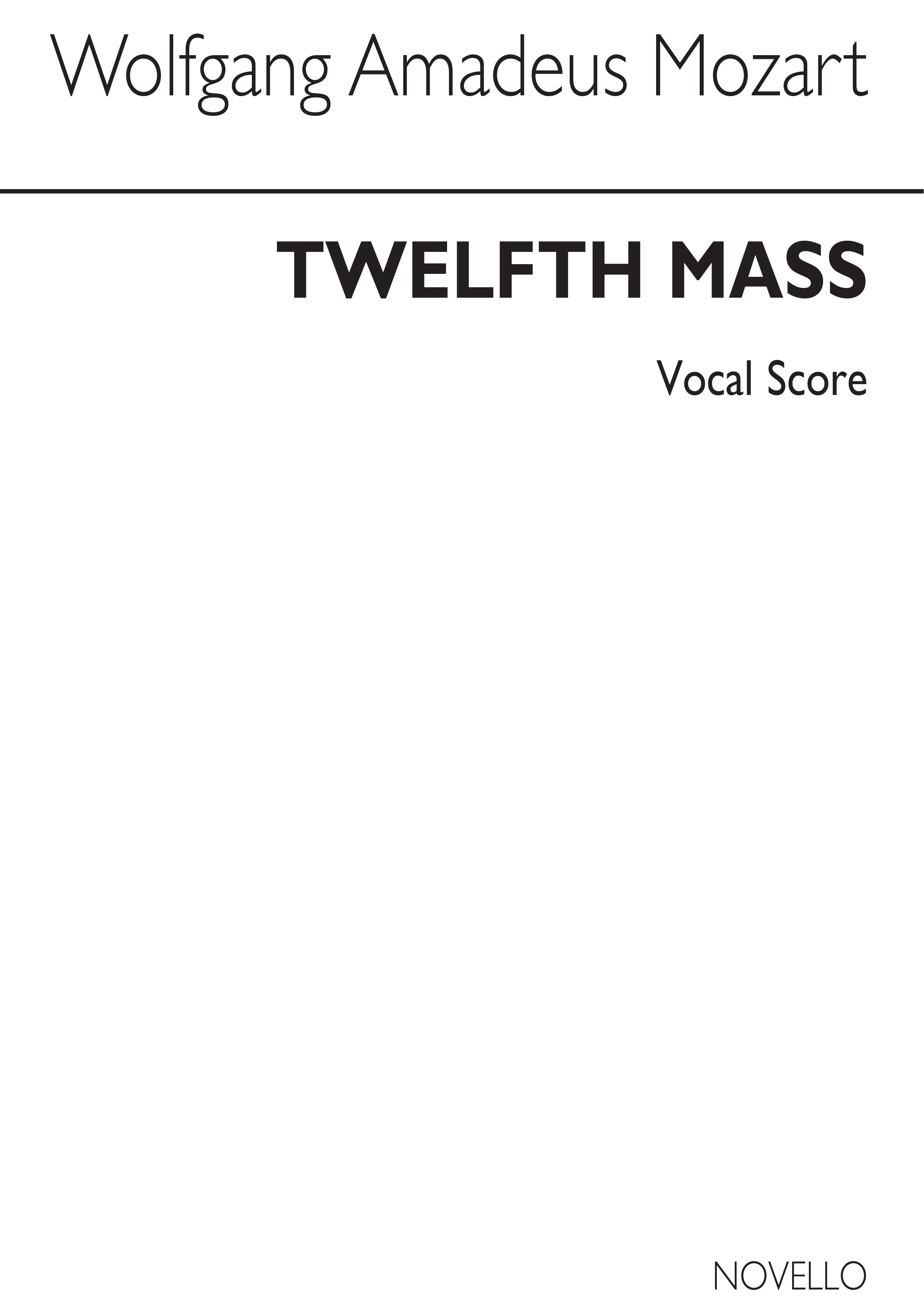 Mozart: Twelfth Mass (Vocal Score)