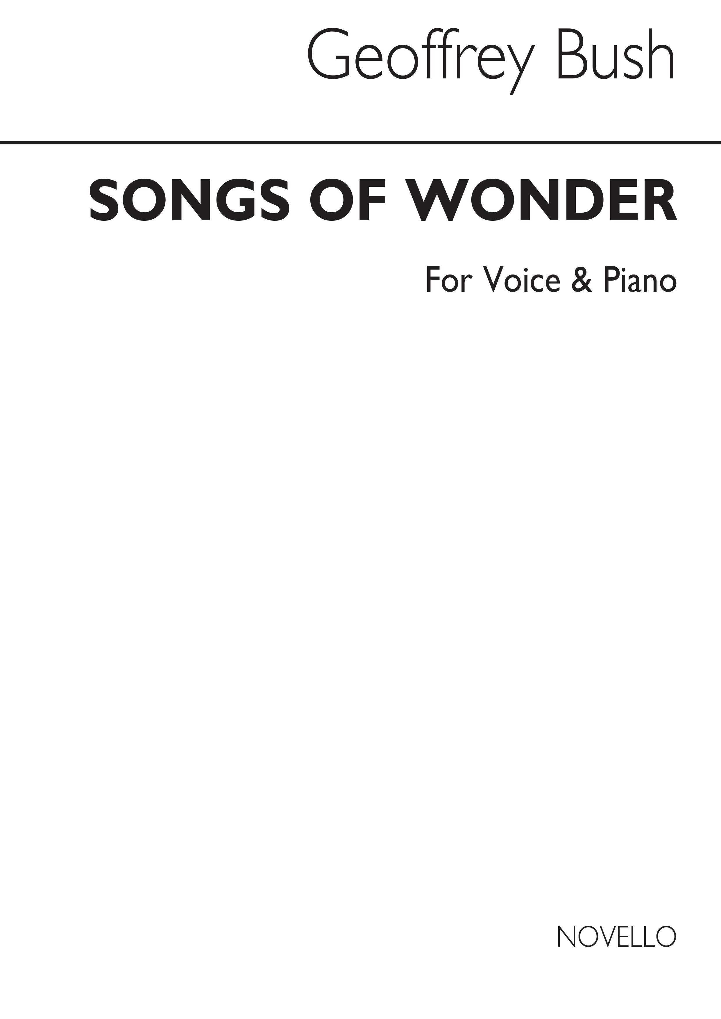 Geoffrey Bush: Songs Of Wonder for Voice and Piano