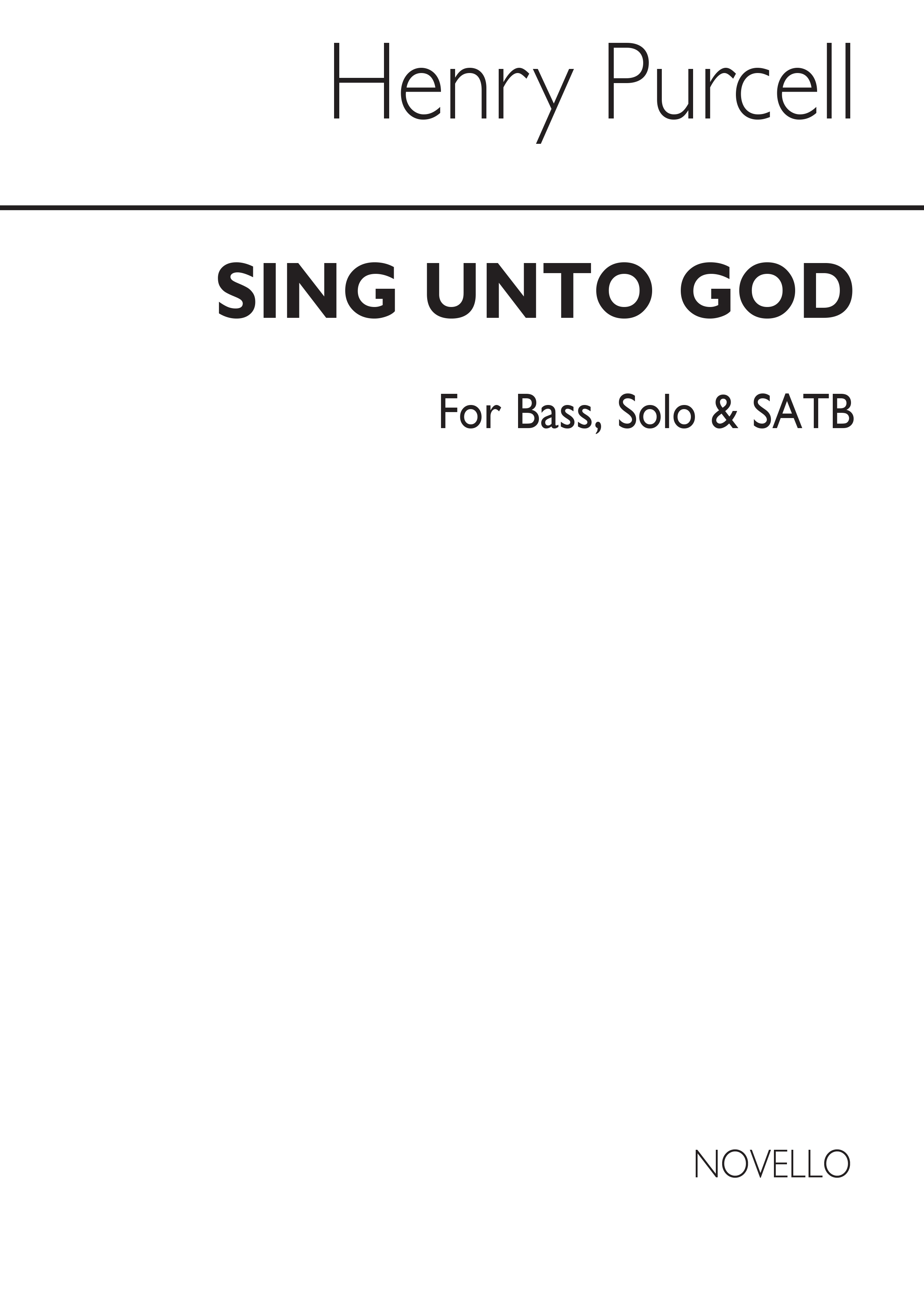 Purcell, H Sing Unto God Bass Solo/ Satb Chorus