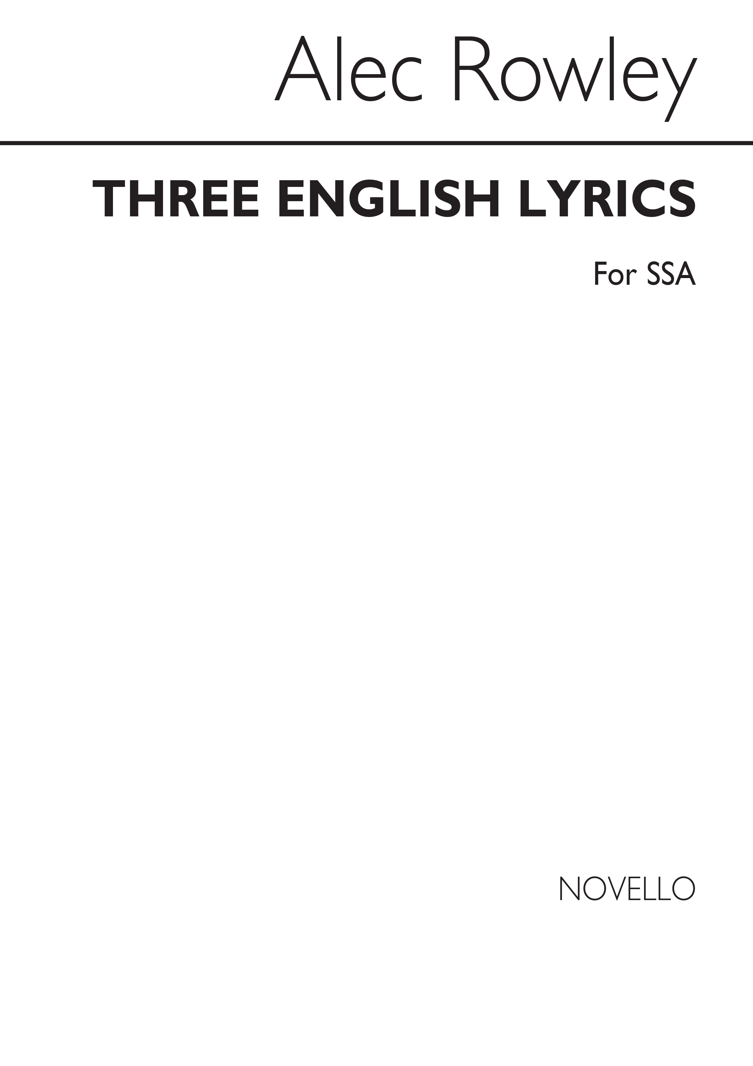 Alec Rowley: Three English Lyrics (SSA)